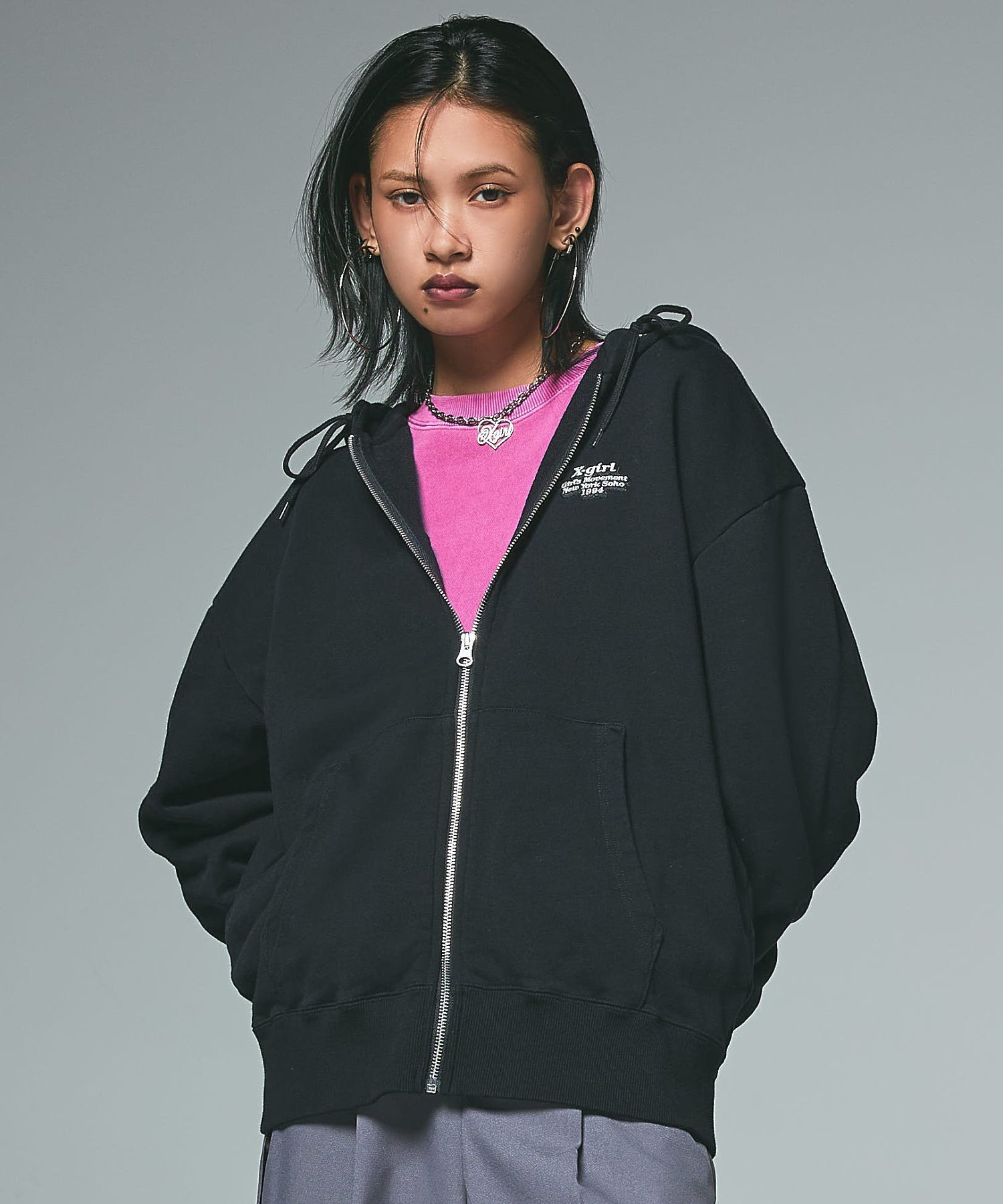 MESSAGE AND FACE ZIP UP SWEAT HOODIE