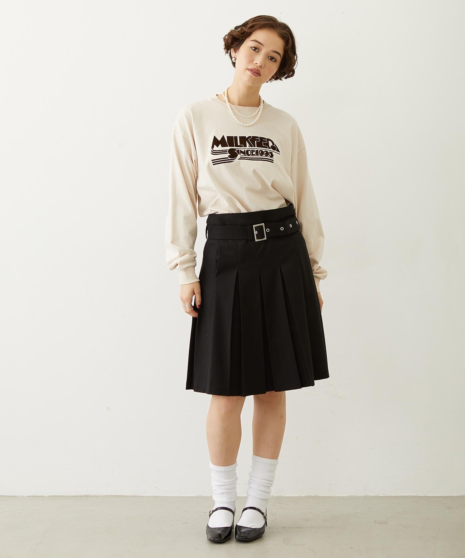 LOGO FLOCK PRINT L/S TEE
