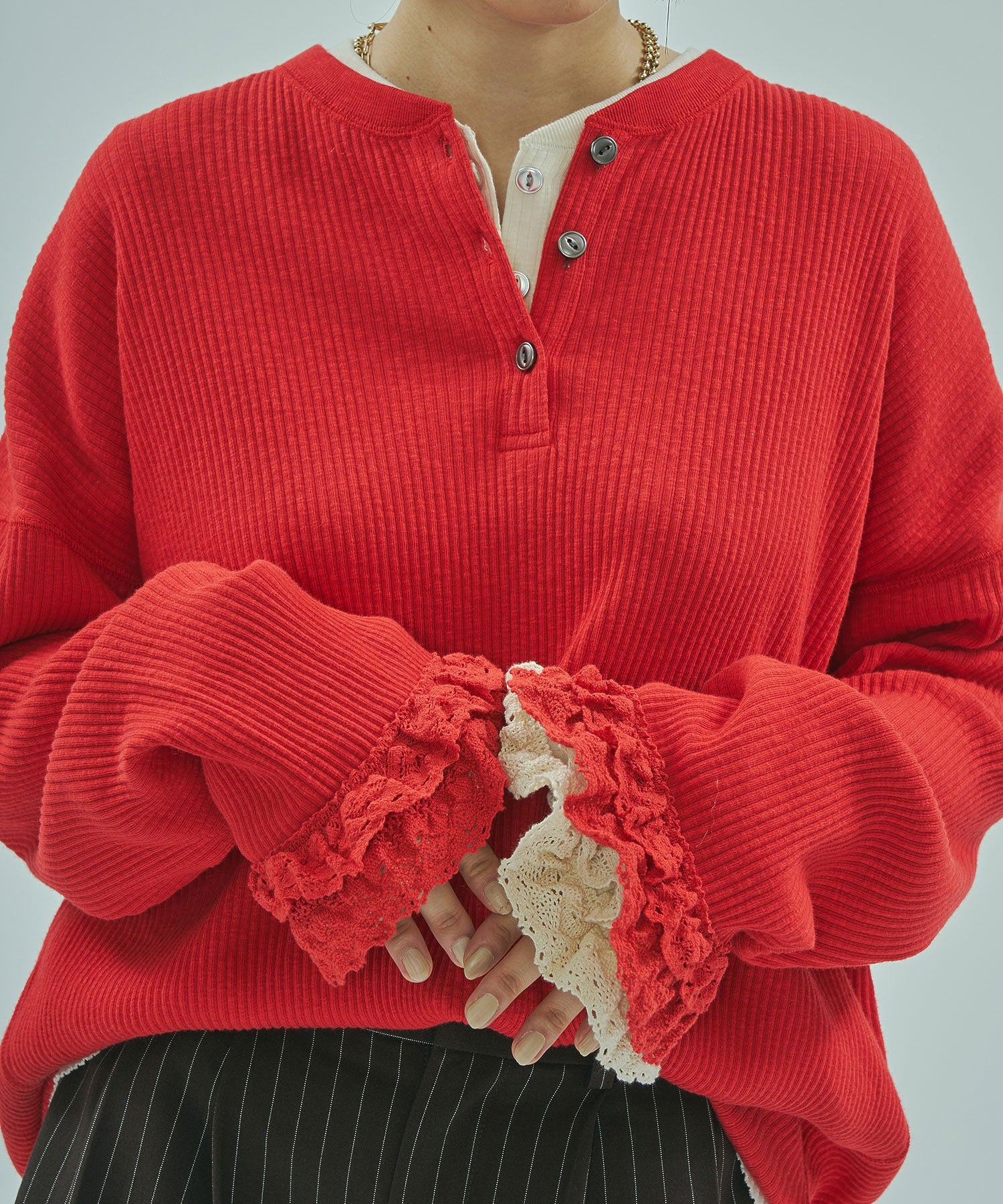 CREOLME/RIB HENRY NECK PULLOVER