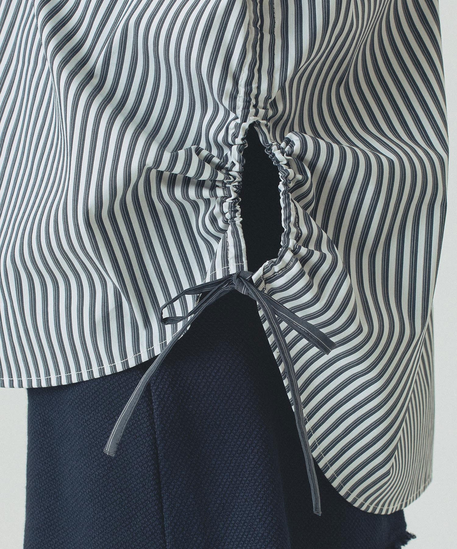 STRIPE DRAWSTRING SHIRT