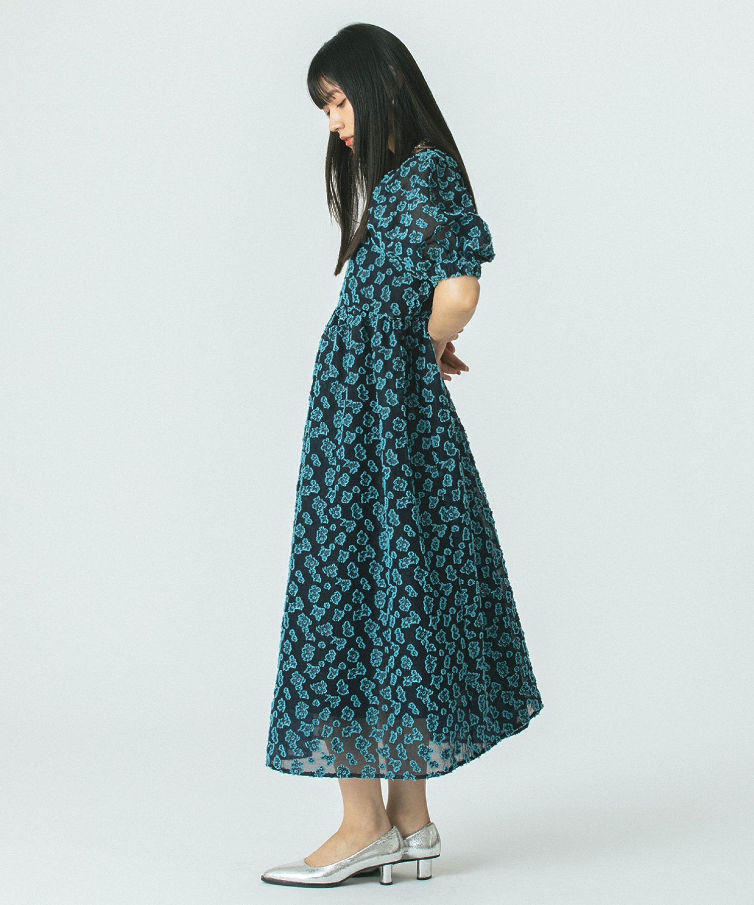 FLOWER JACQUARD DRESS