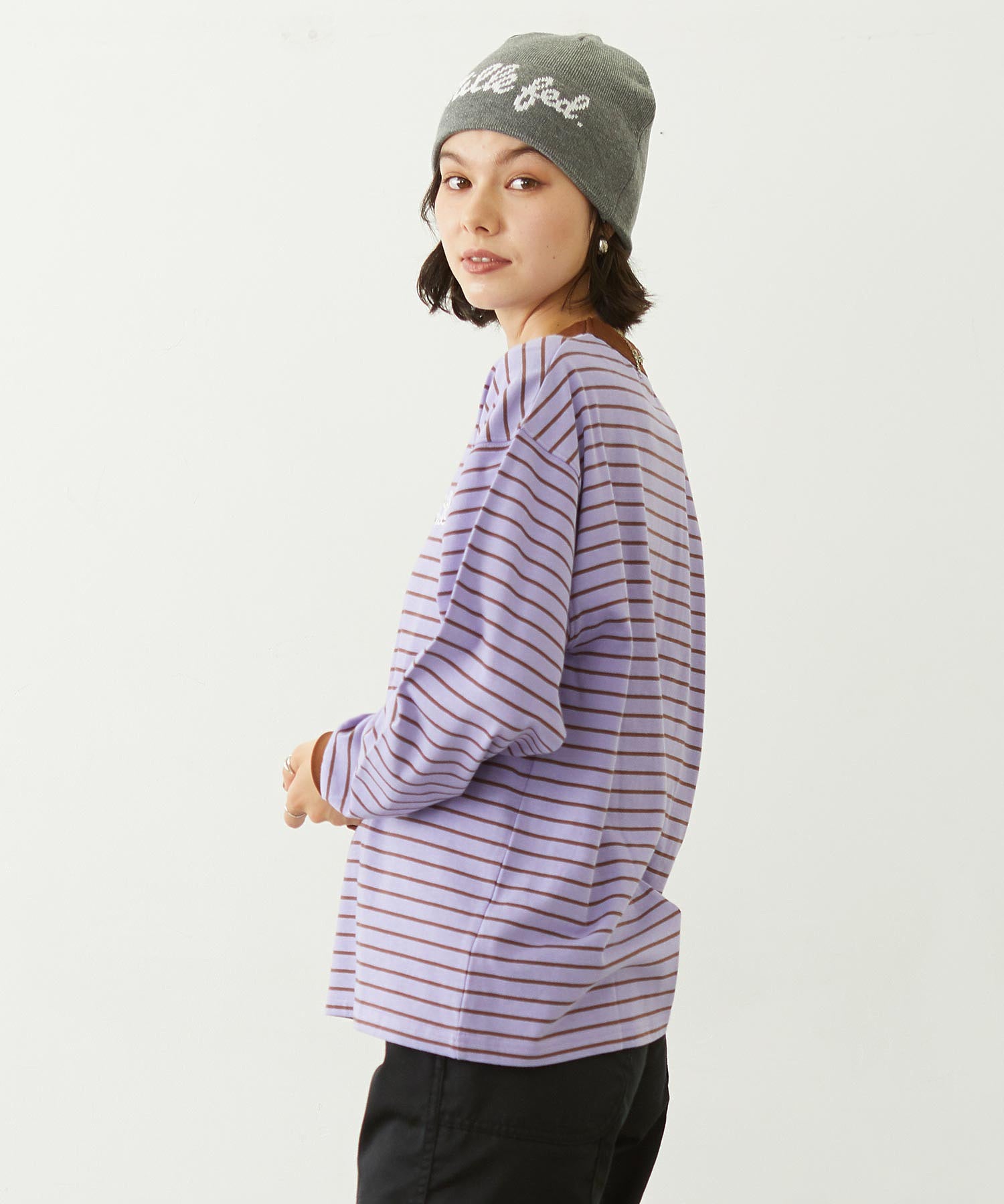 STRIPED L/S TOP