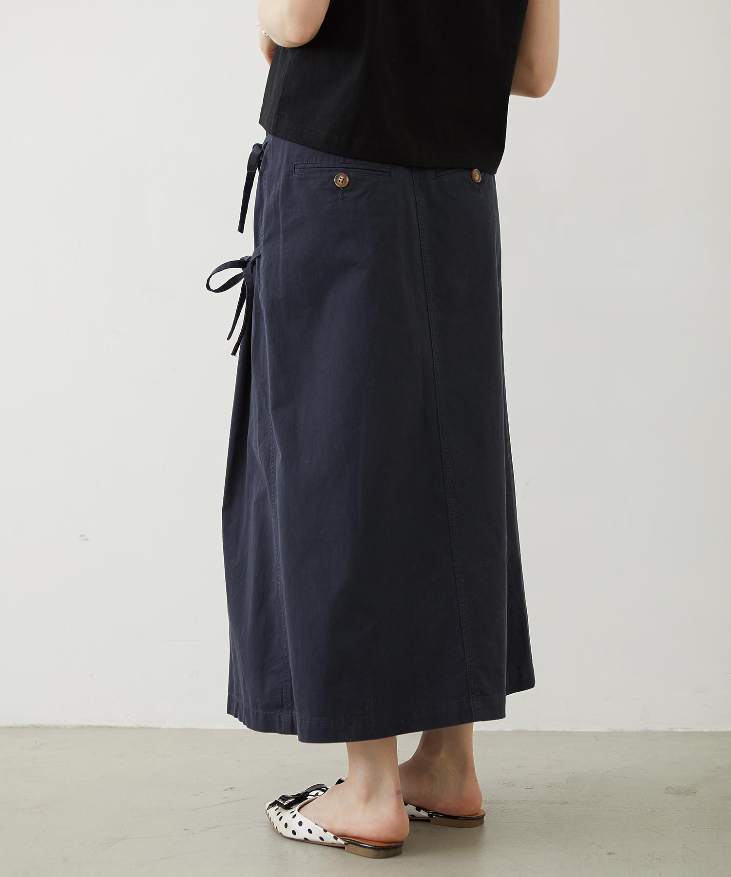 CHINO TUCK LONG SKIRT