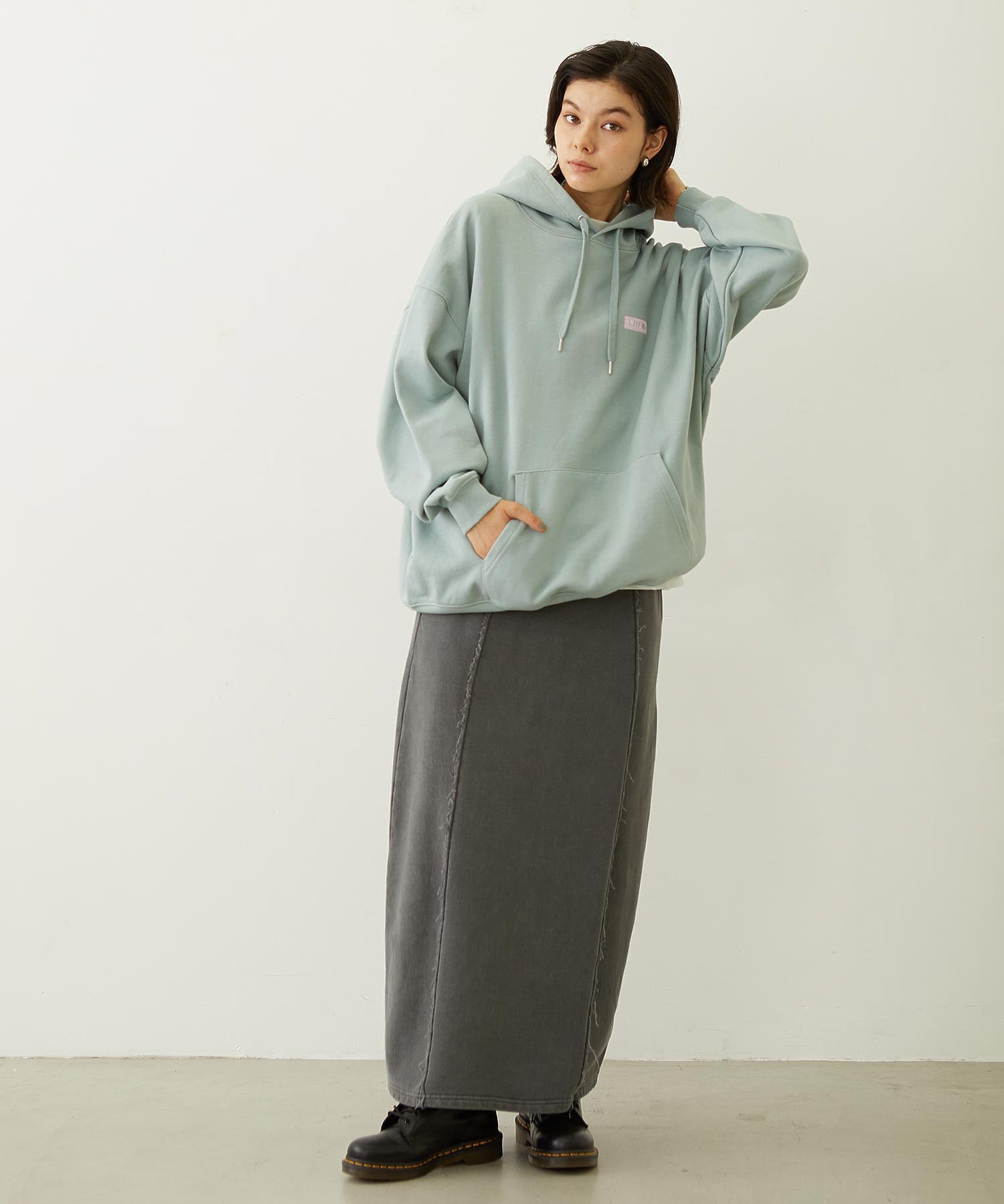 FADED SWEAT LONG SKIRT