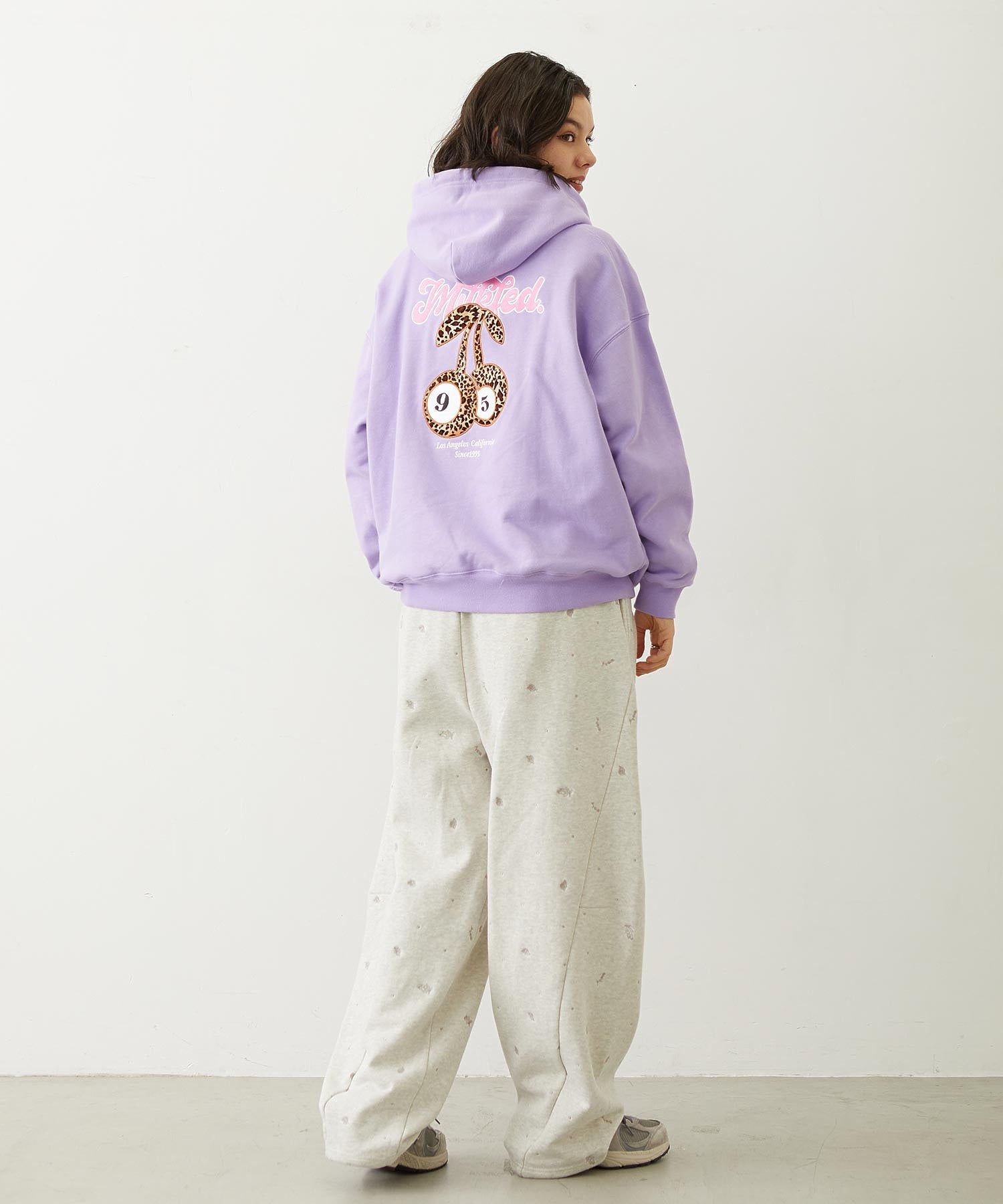 LEOPARD PRINT CHERRY PATCH SWEAT HOODIE