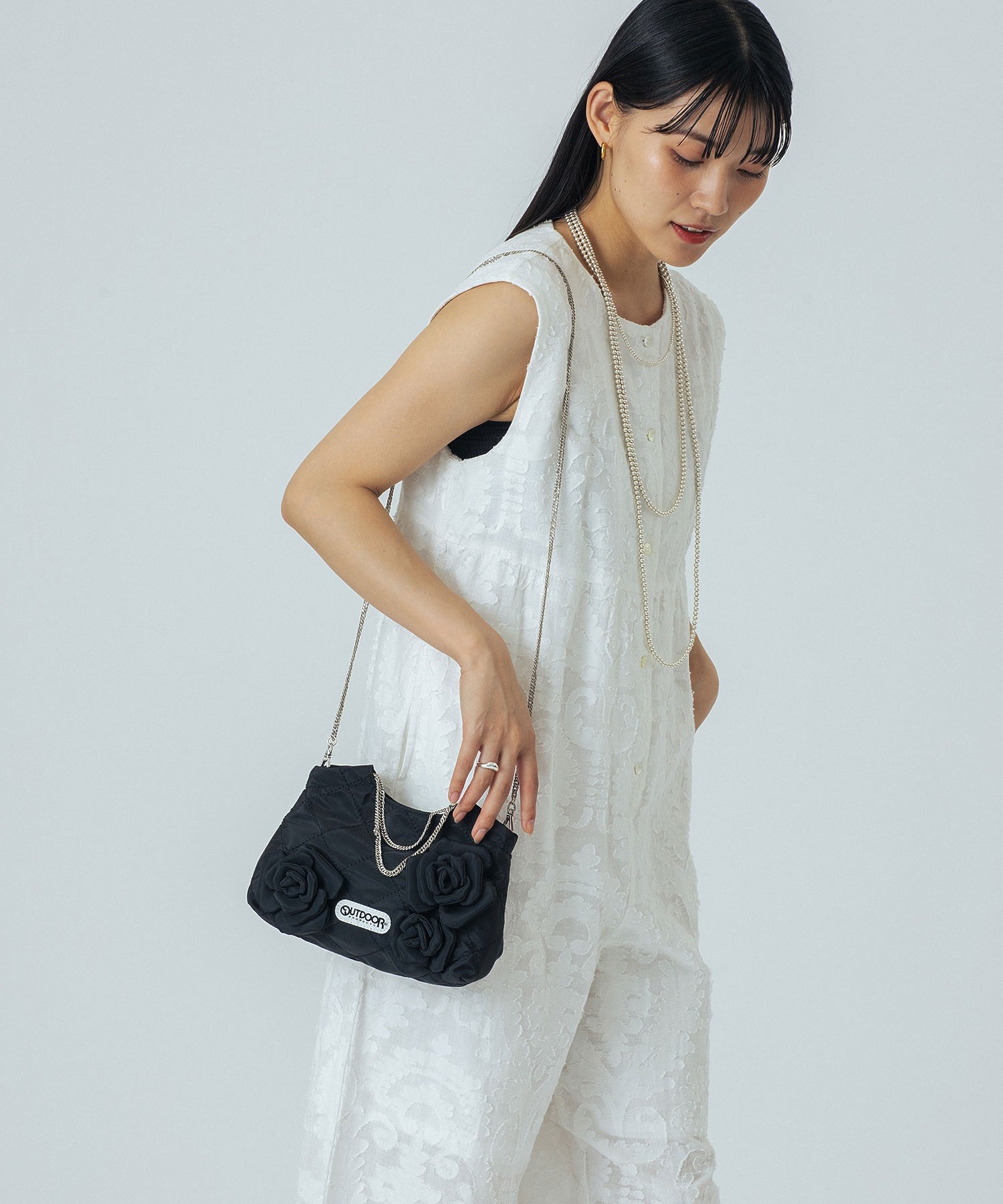 【ROSE BUD別注】OUTDOOR/FLOWER QUILTING MINI BAG