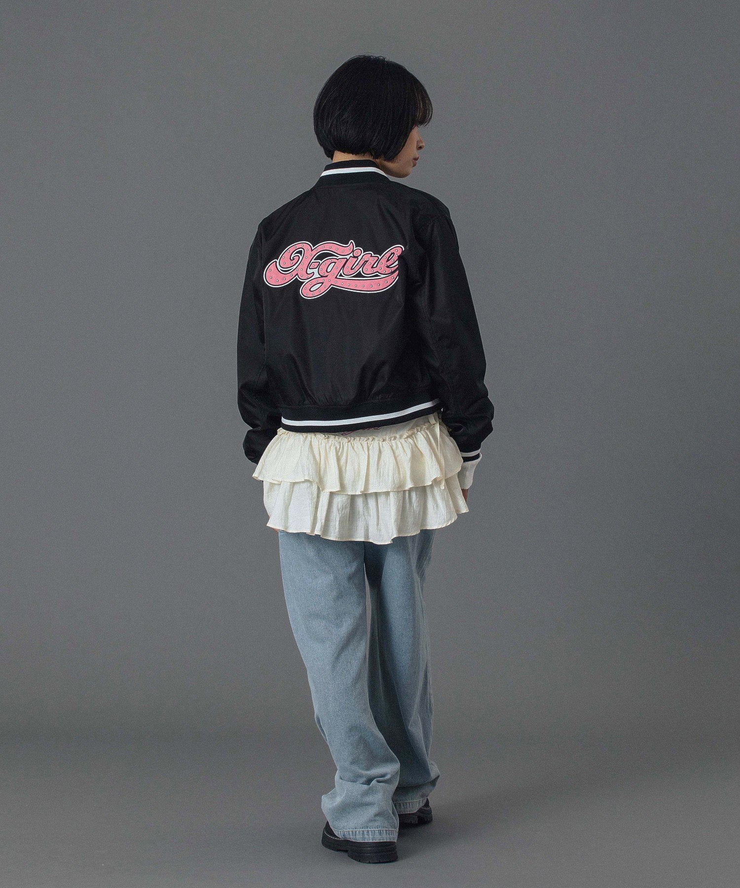 CHEERFUL LOGO VARSITY JACKET