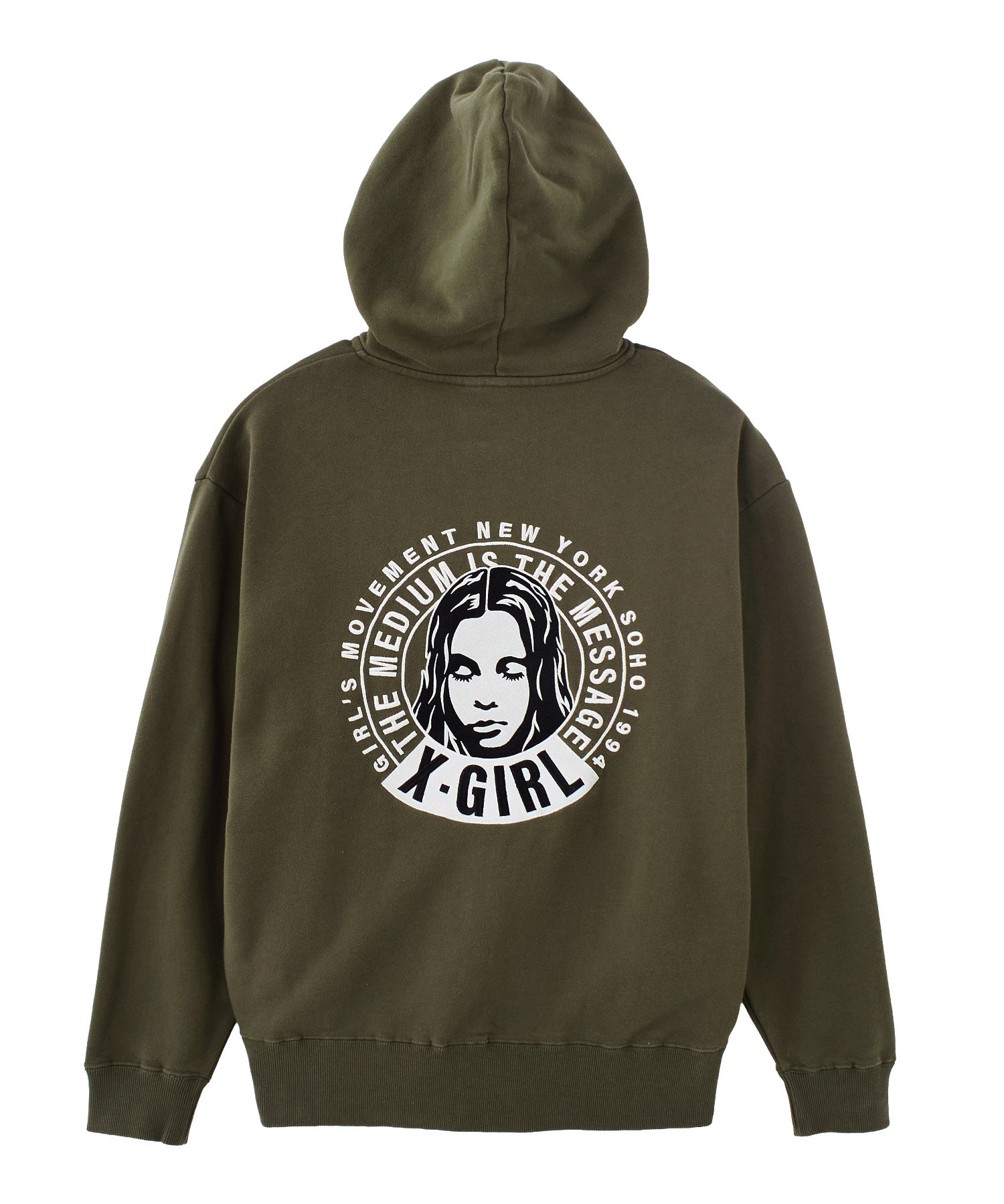 CIRCLE MESSAGE AND FACE ZIP UP SWEAT HOODIE