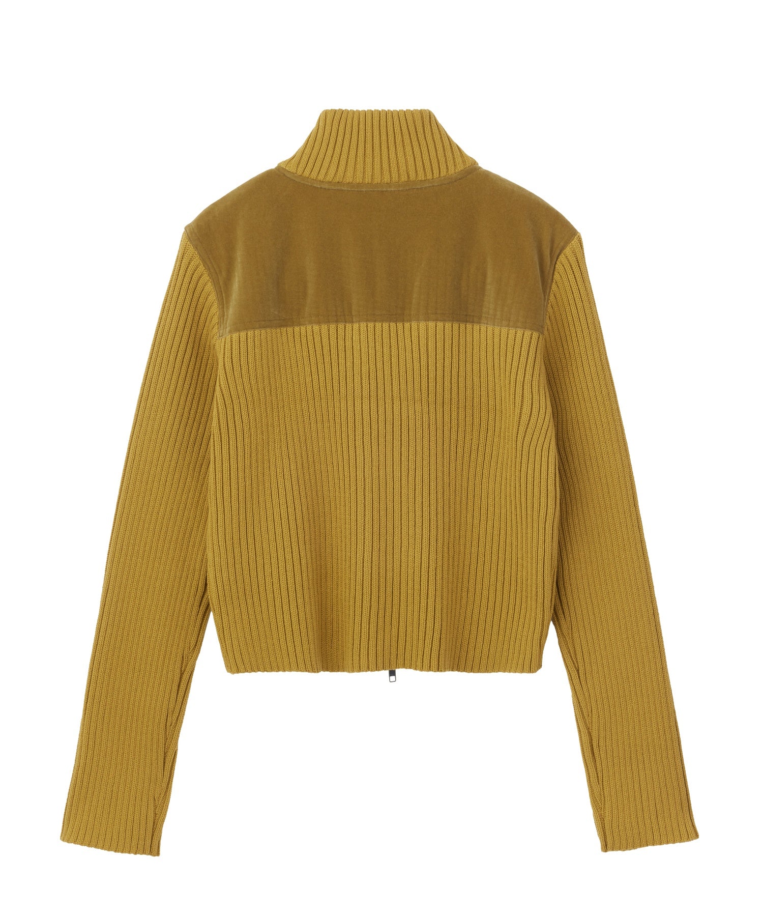VELOUR AND KNIT ZIP UP TOP