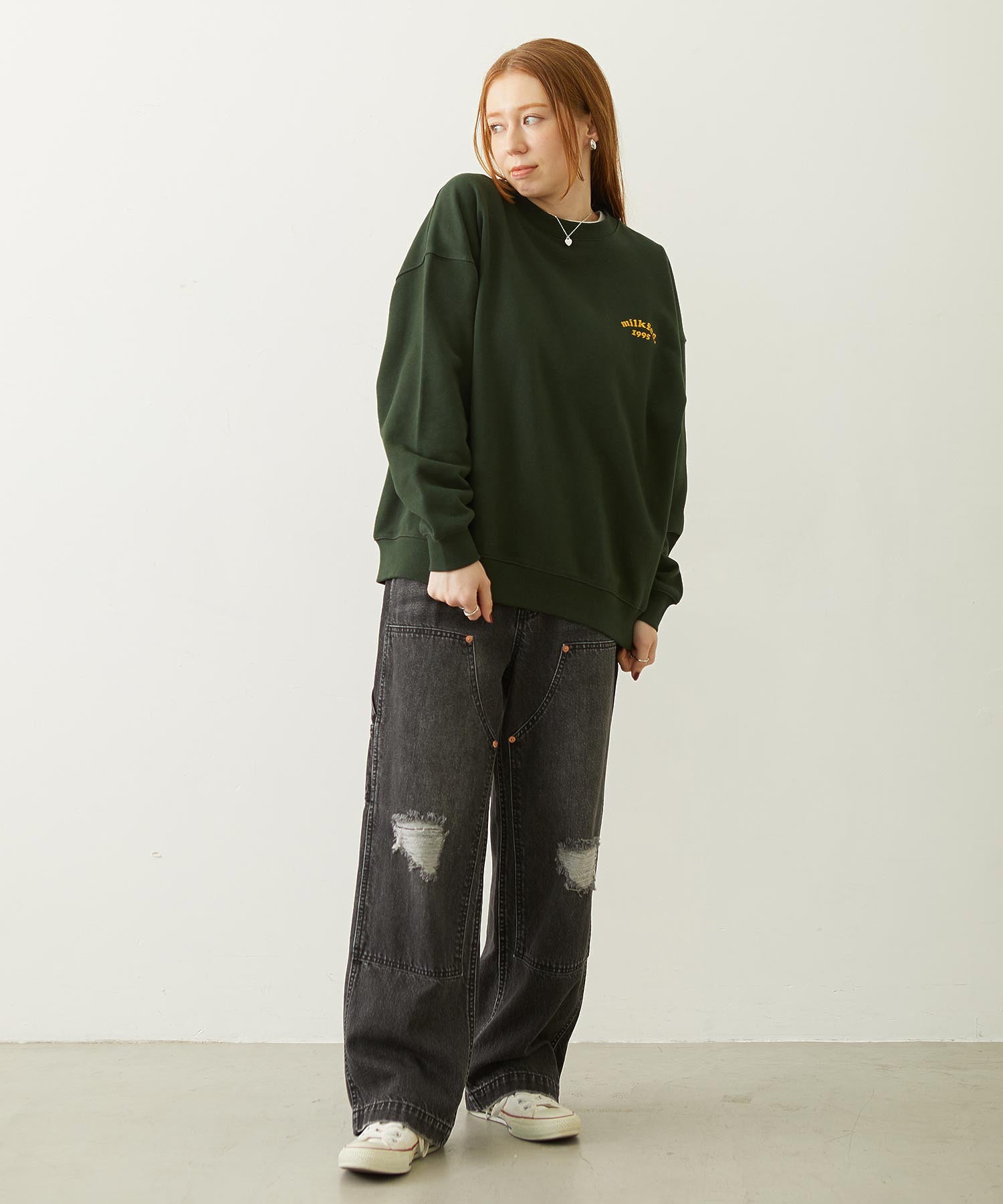 COOPER LOGO WIDE CREW SWEAT TOP