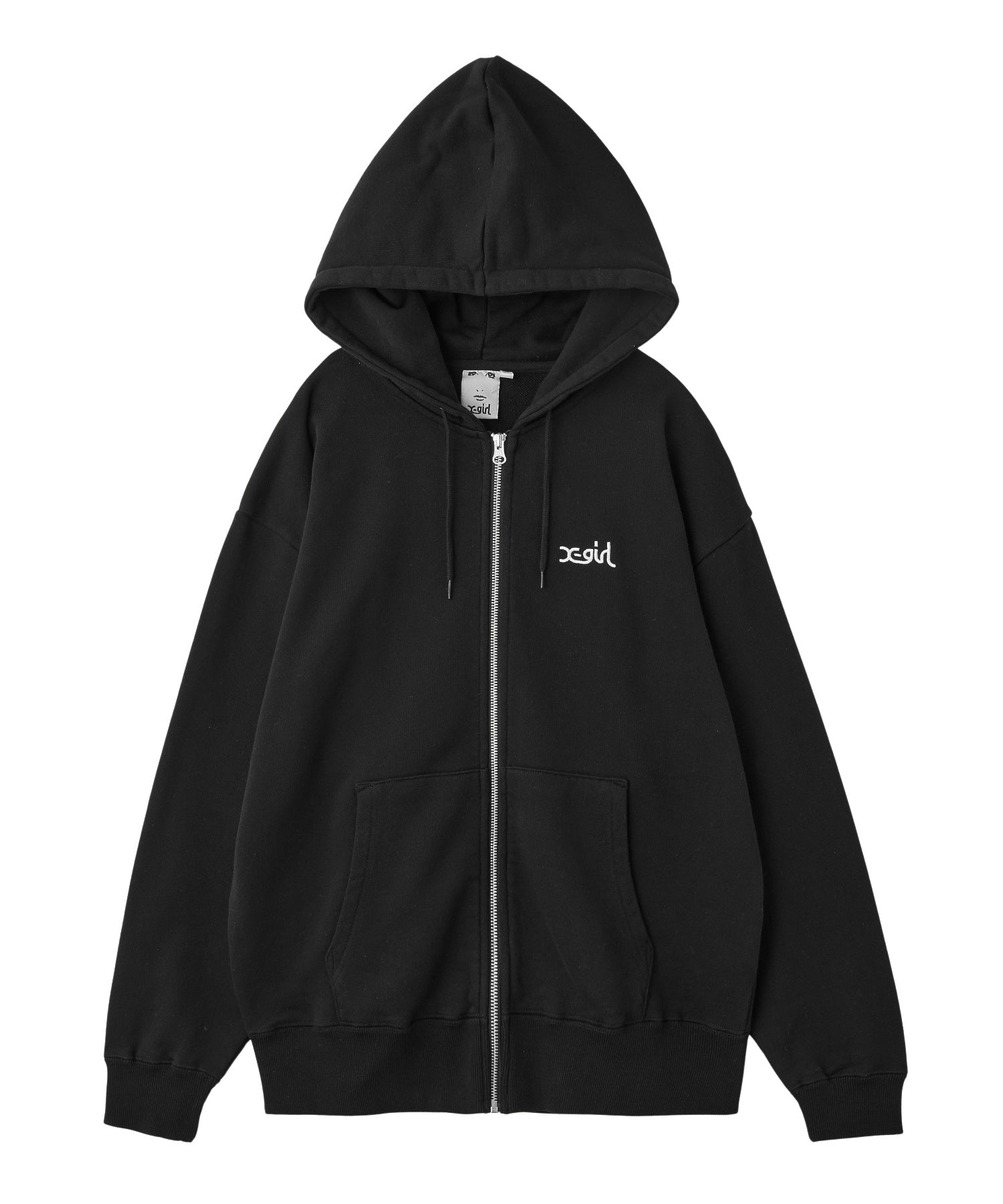 FACE PATCH AND LOGO ZIP UP SWEAT HOODIE