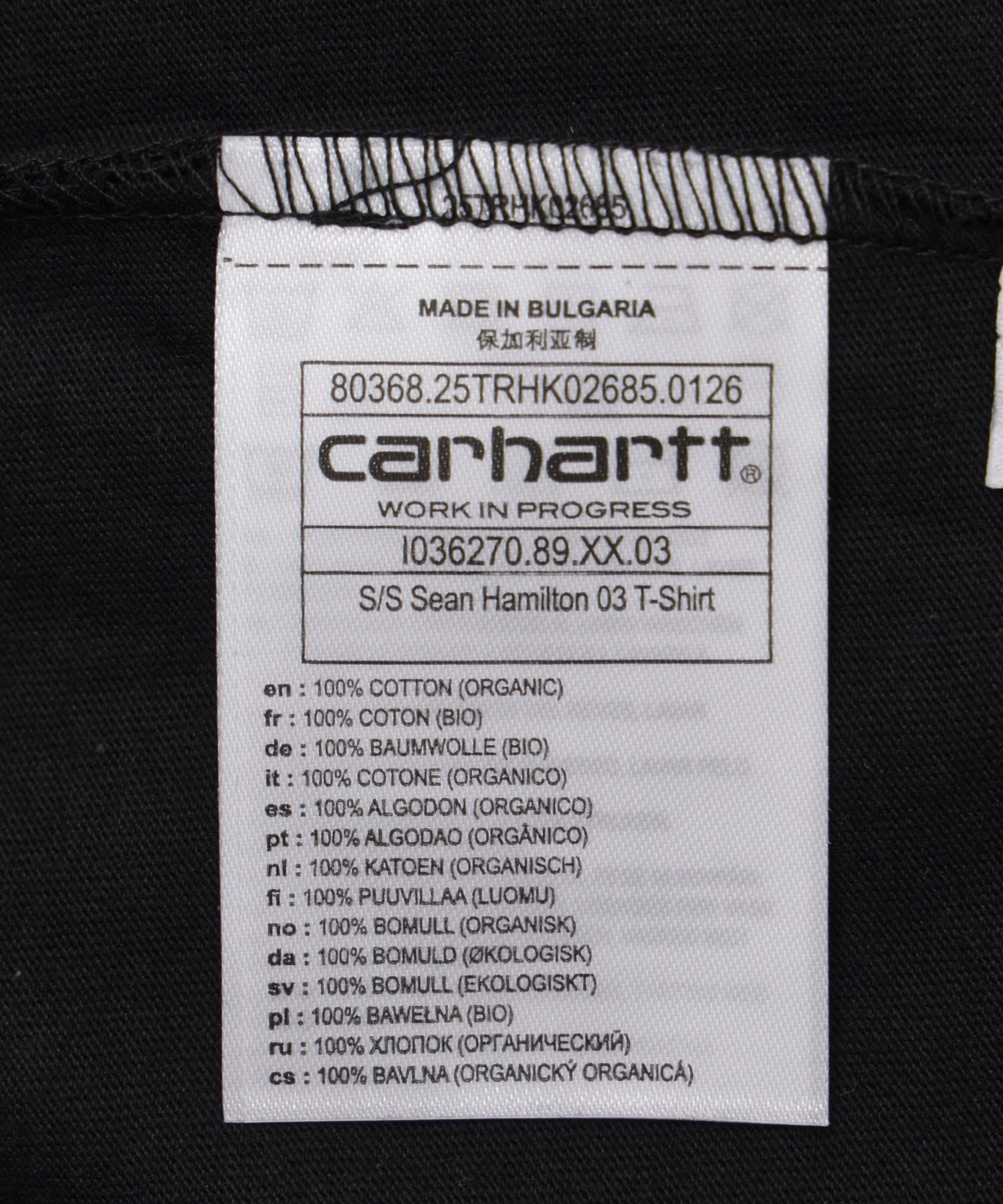 CARHARTT/カーハート/WIP S/S SEAN HAMILTON 03 T-SHIRT I036270