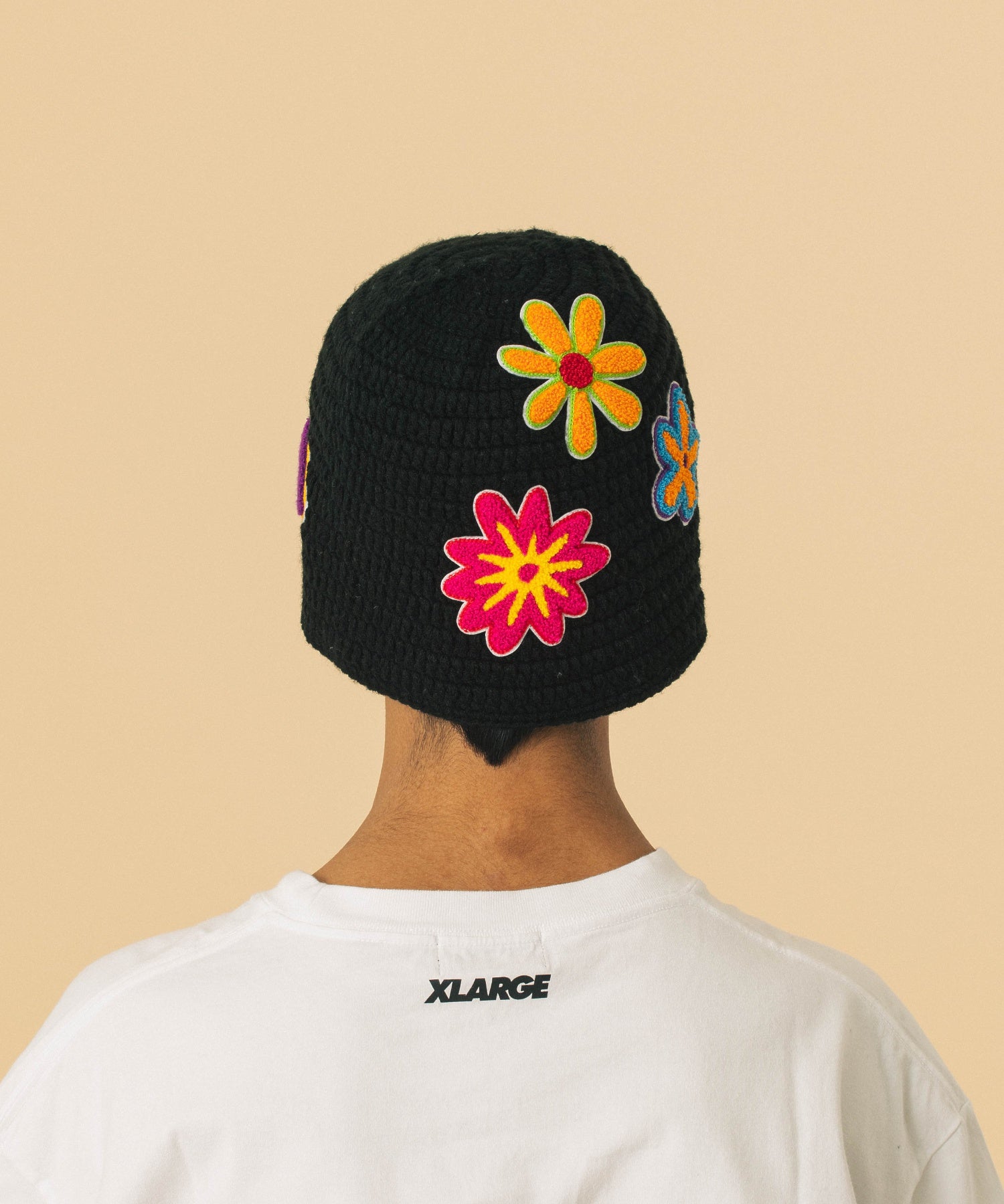 CROCHET FLOWER KNIT HAT