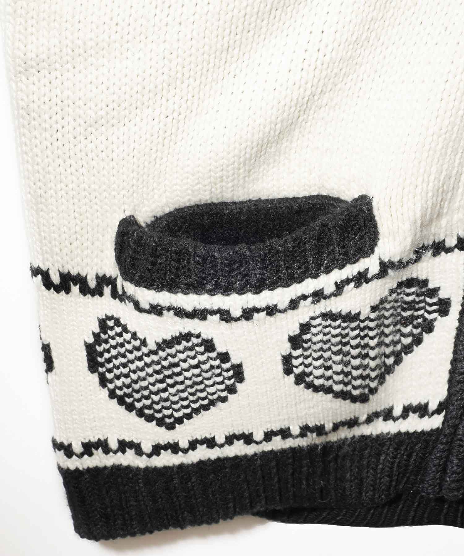 LOGO PATTERN NORDIC CARDIGAN X-girl