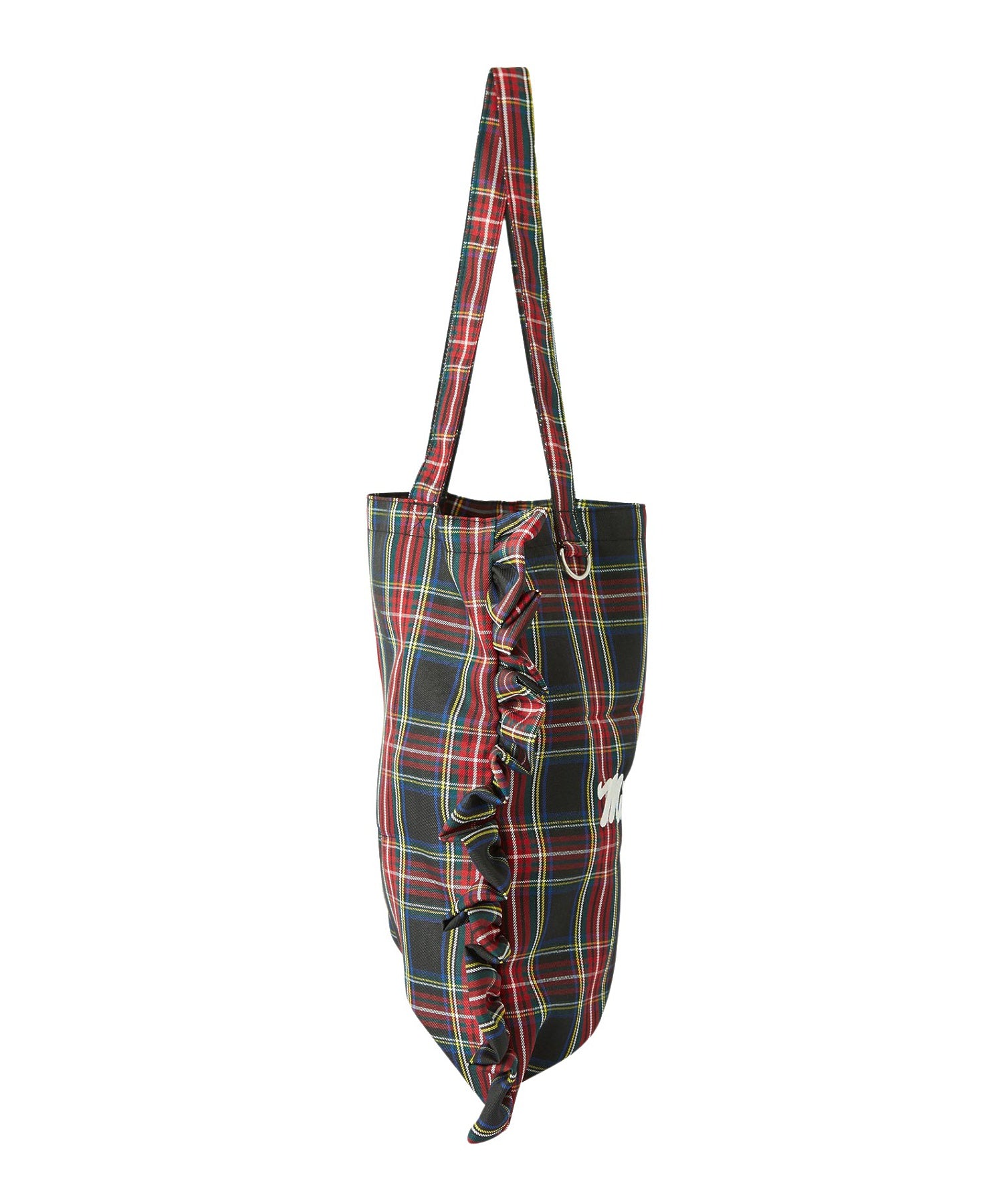 FRILLED TARTAN TOTE BAG