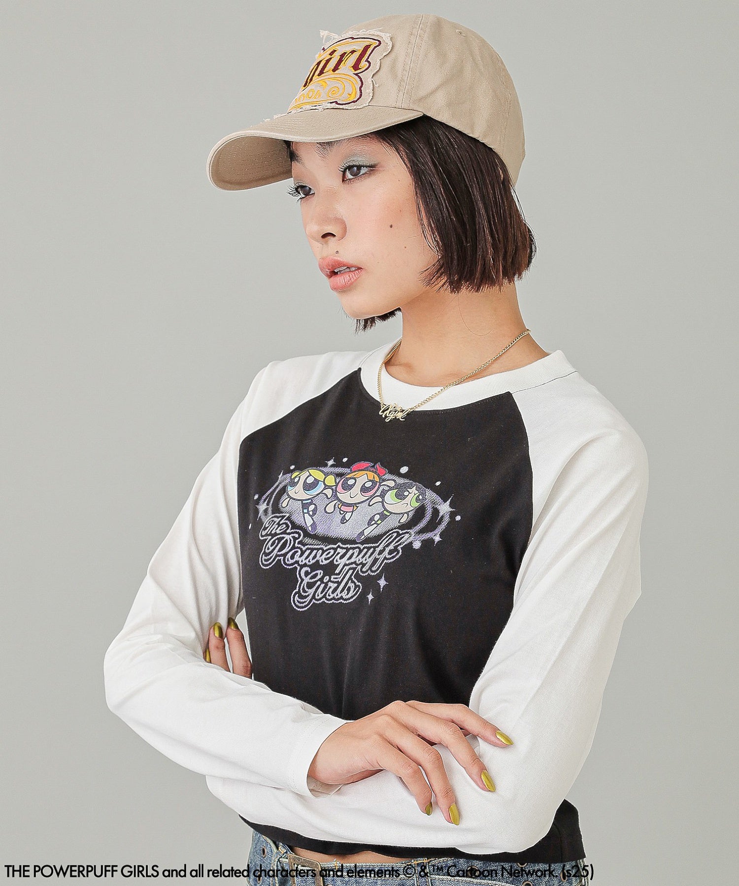 THE POWERPUFF GIRLS × X-girl RAGLAN L/S BABY TEE