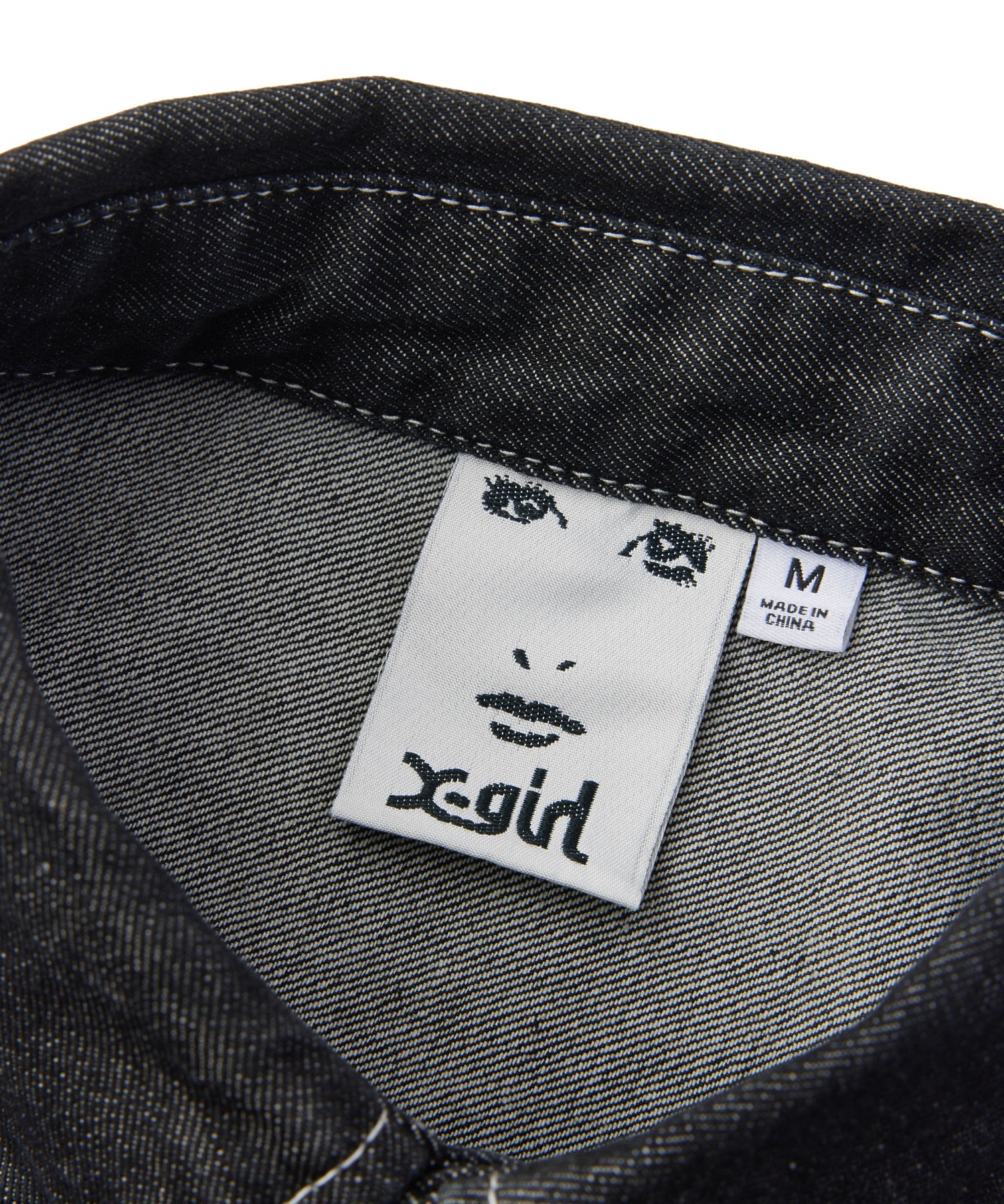 FACE LABEL BUTTON DOWN DENIM S/S SHIRT