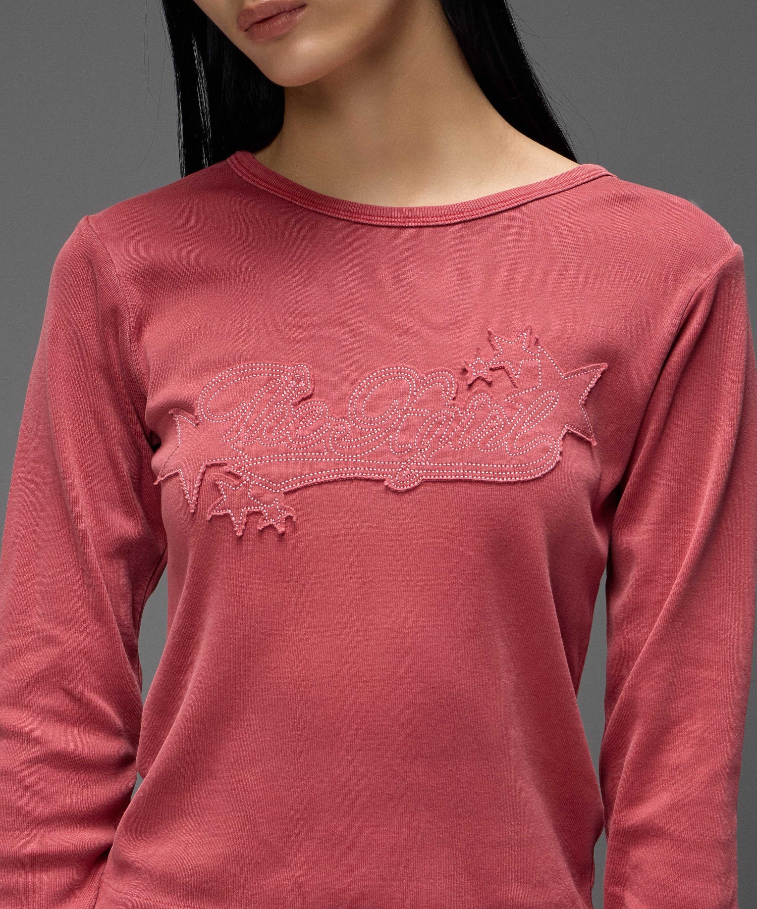 STAR LOGO PATCH FADED L/S COMPACT TOP