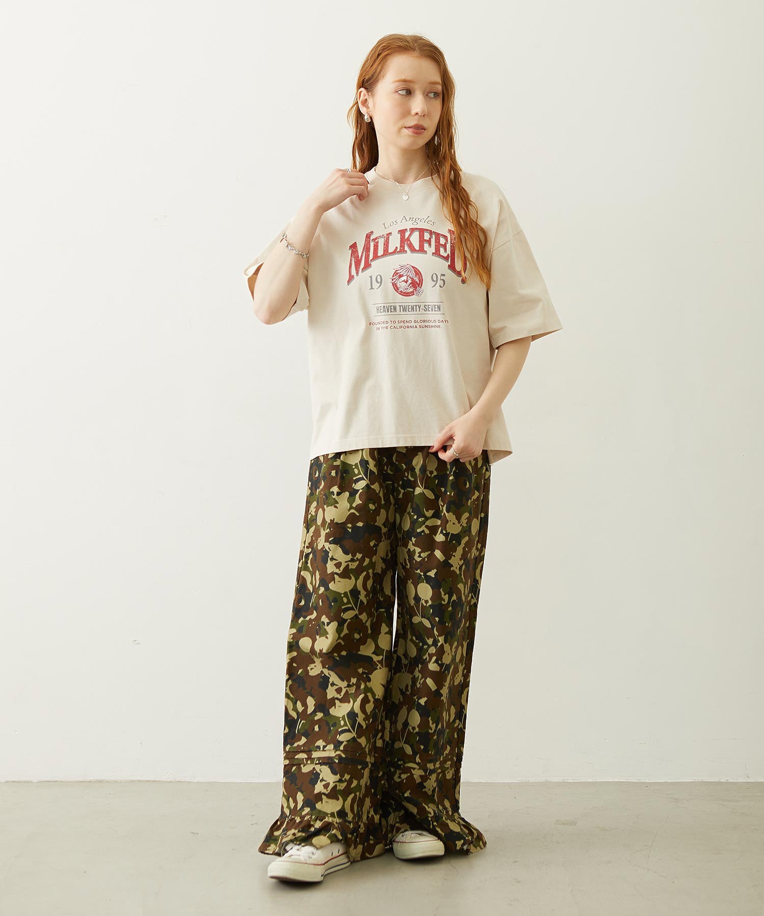 FRILL HEM CAMO PANTS