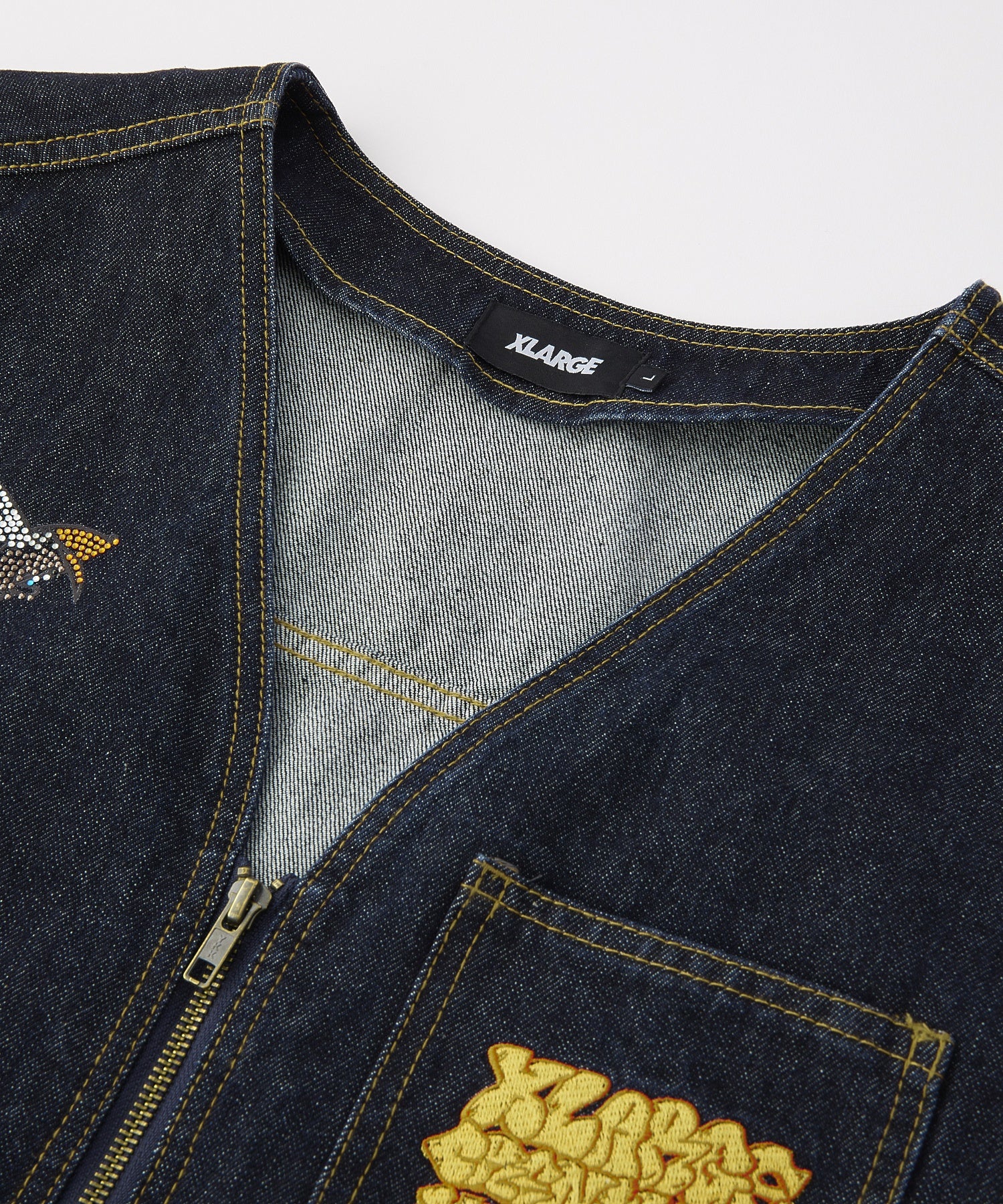 XLARGE×CRENSHAW SKATE CLUB DENIM VEST