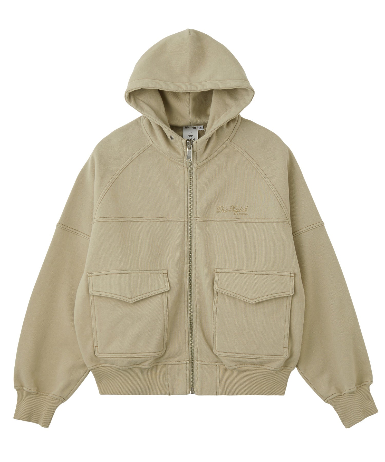 ARCH LOGO AND FACE HOODED SWEAT JACKET