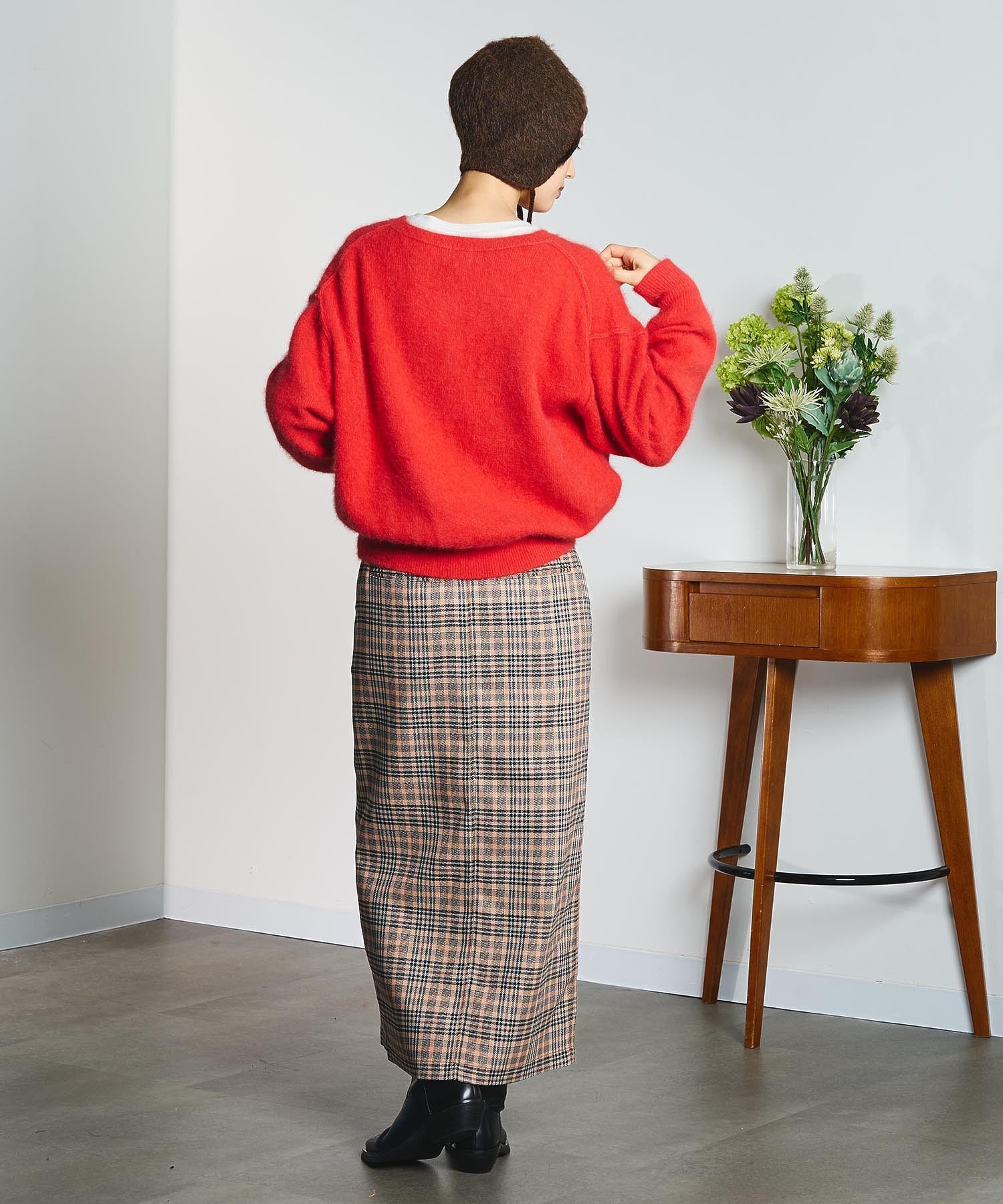 CREOLME/CHECK PENCIL SKIRT