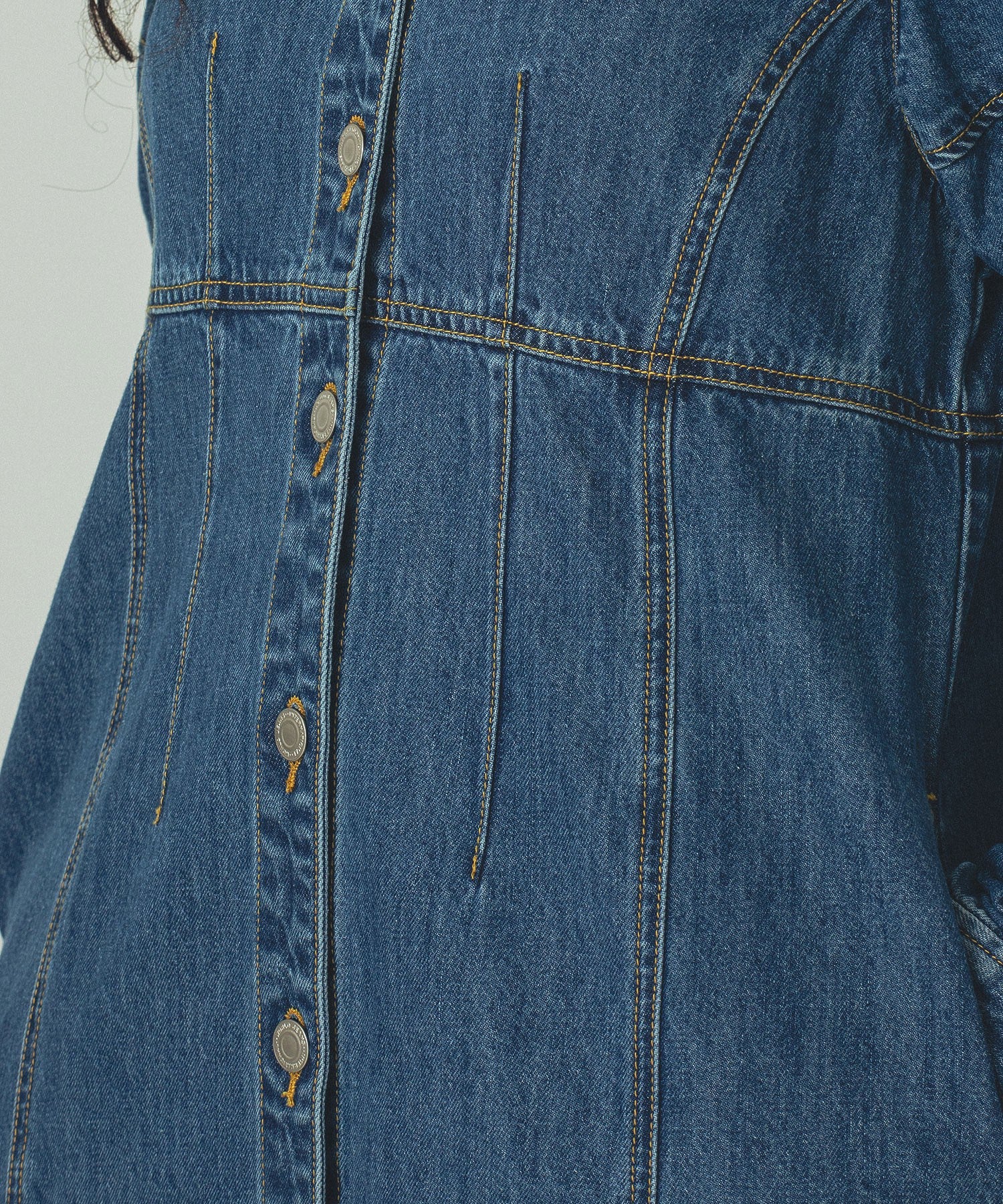 mici/DENIM VOLUME SLEEVE DRESS