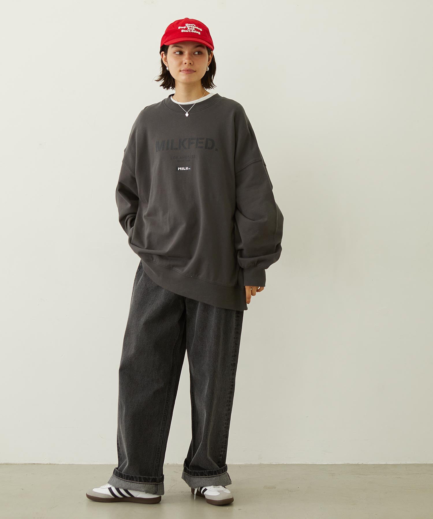 STENCIL AND BAR LOGO BIG SWEAT TOP