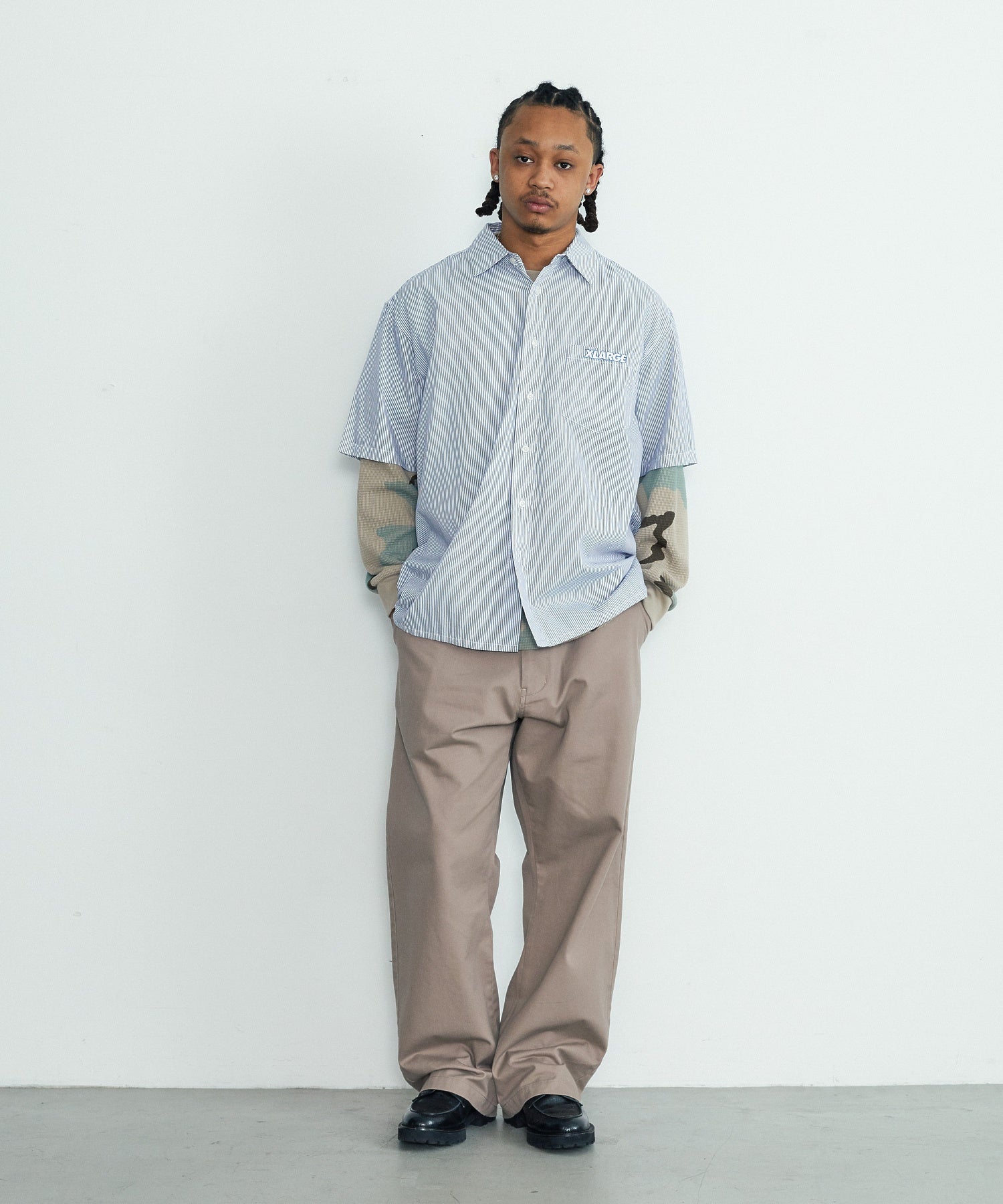 PIN STRIPE WORK S/S SHIRT
