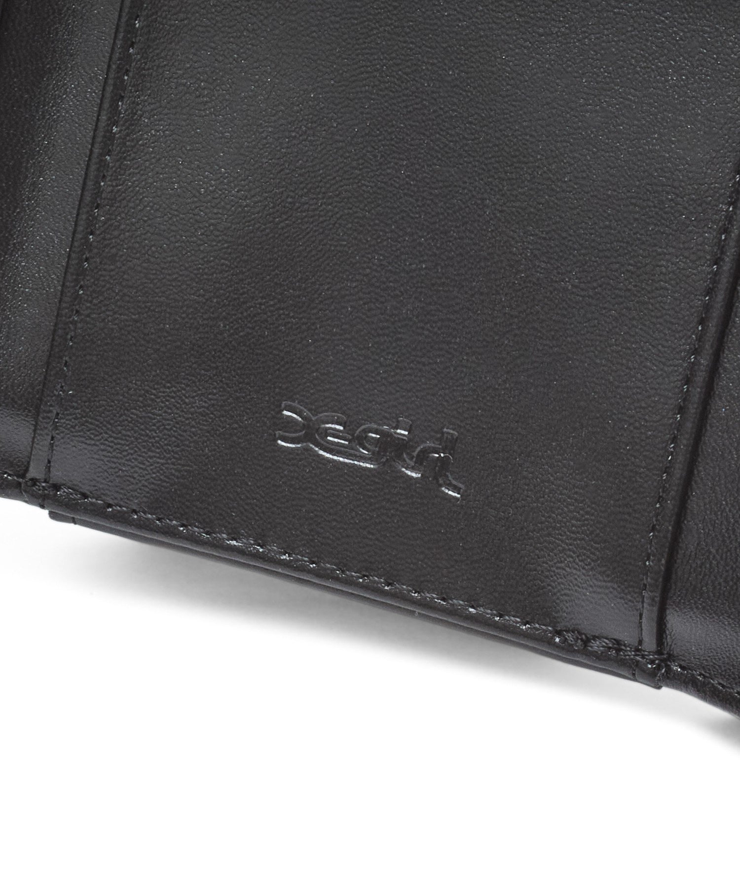 METAL XG EMBLEM FAUX LEATHER MINI WALLET