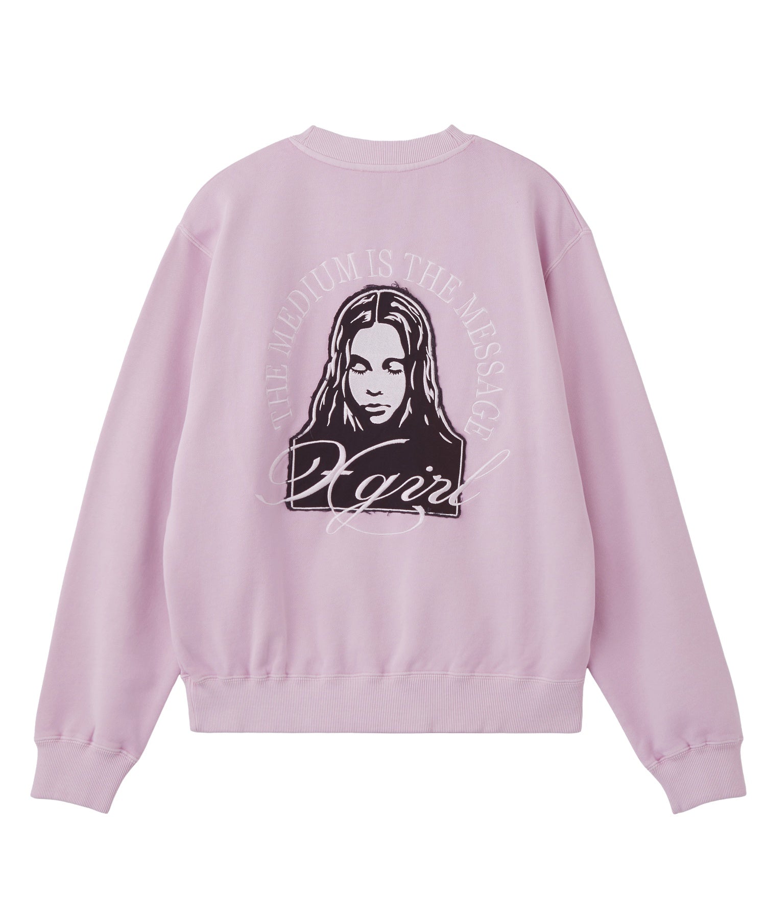 PIGMENT DYED FACE PATCH AND LOGO CREWNECK SWEATSHIRT