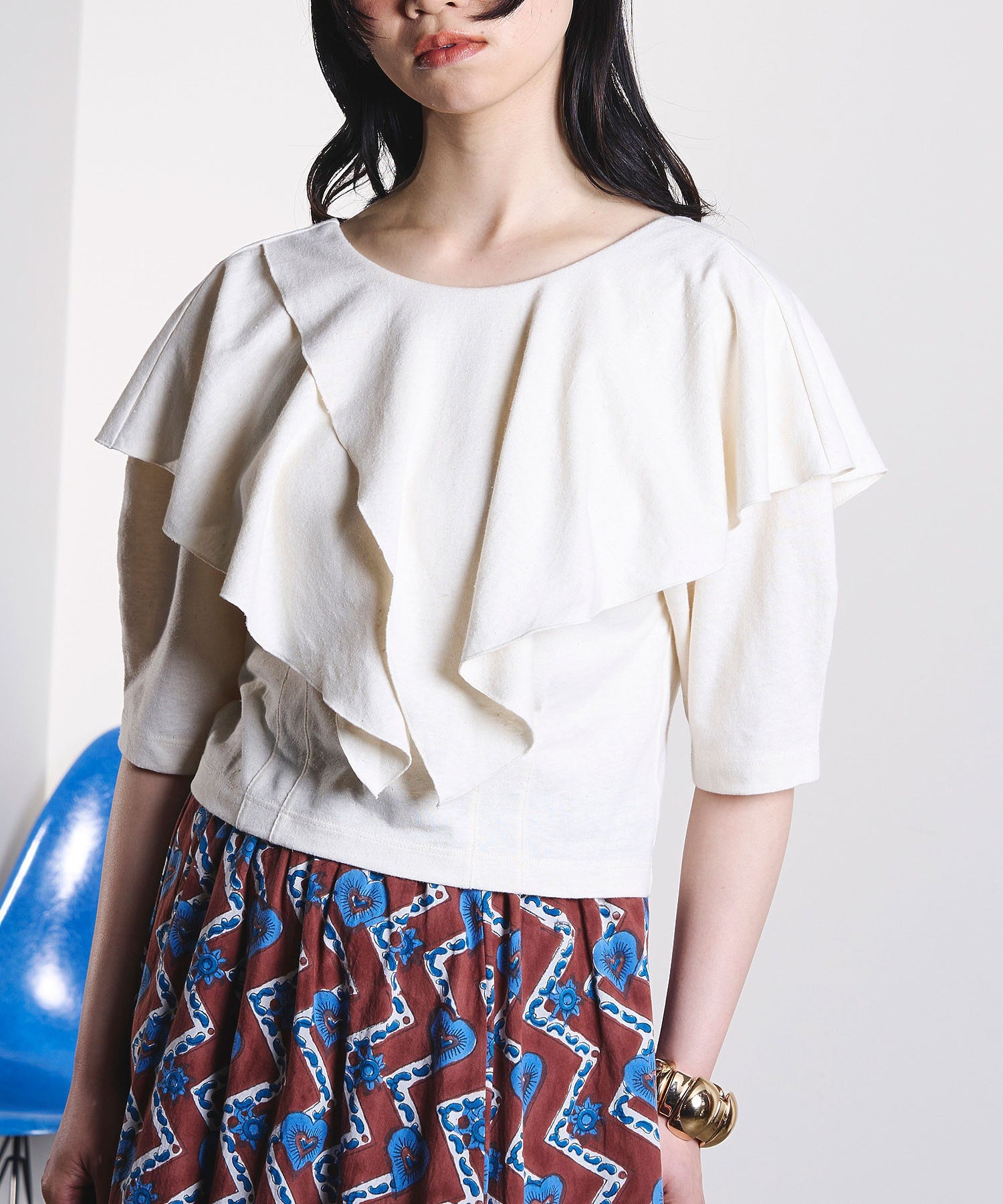 mici/RAFFLE LACE UP TOP