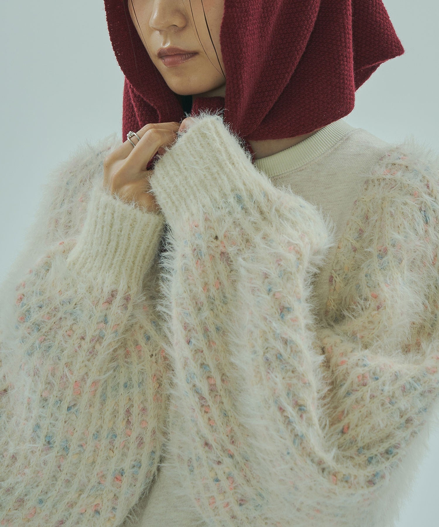 mici/KNIT VOLUME SLEEVES TOP