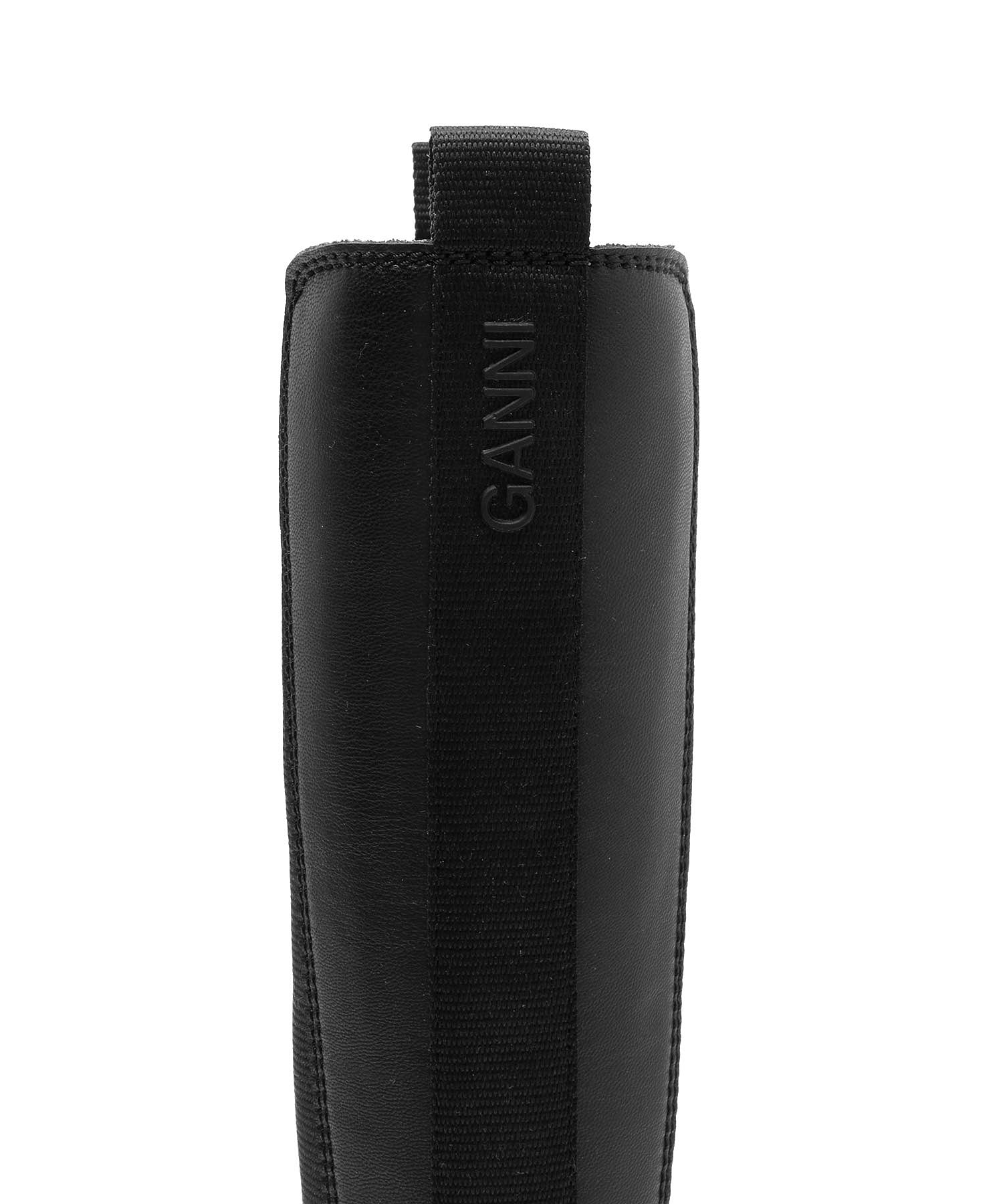 GANNI/CLEATED HIGH CHELSEA BOOT BLACK STITCH