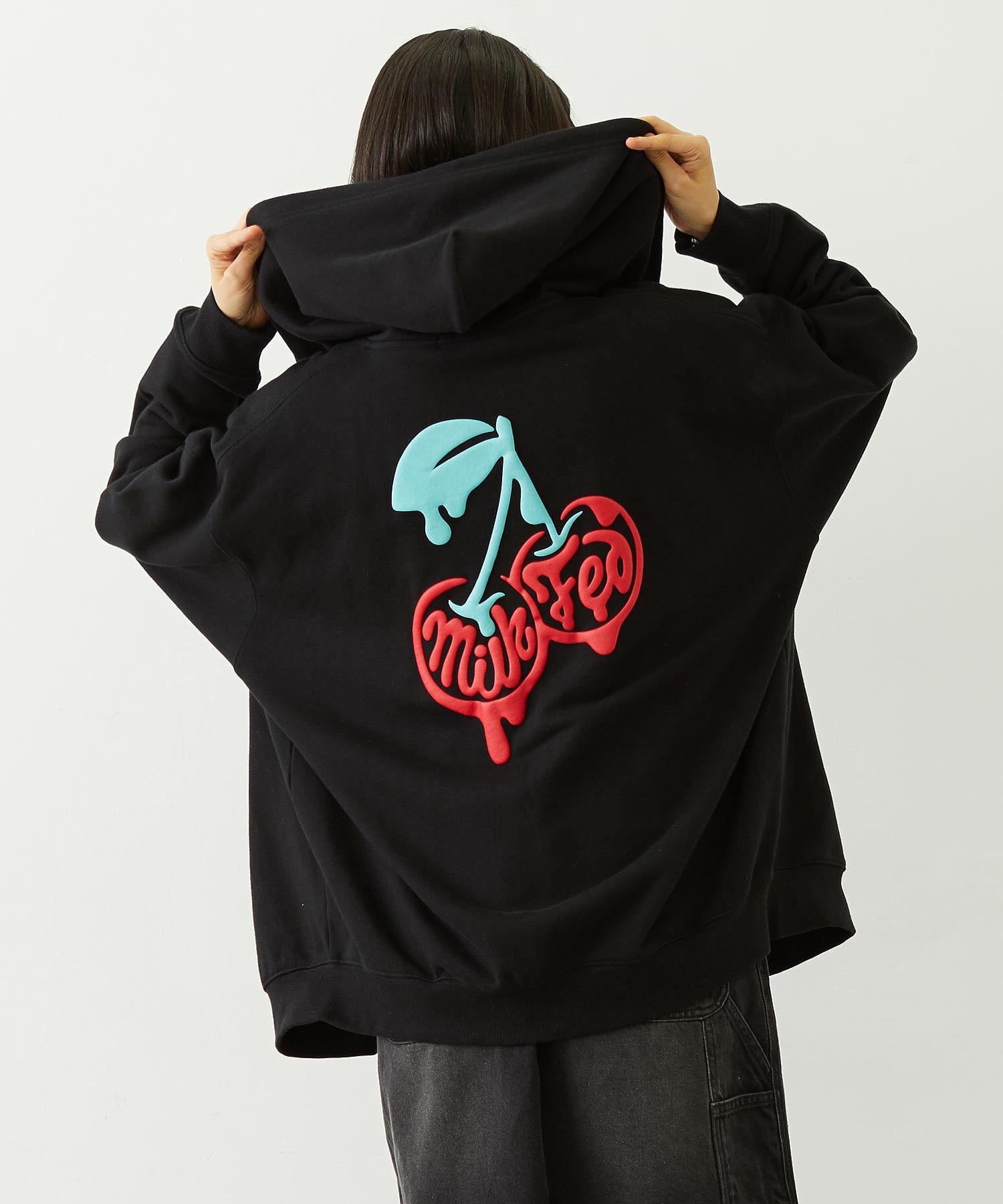 MELTY CHERRY WIDE ZIP UP HOODIE