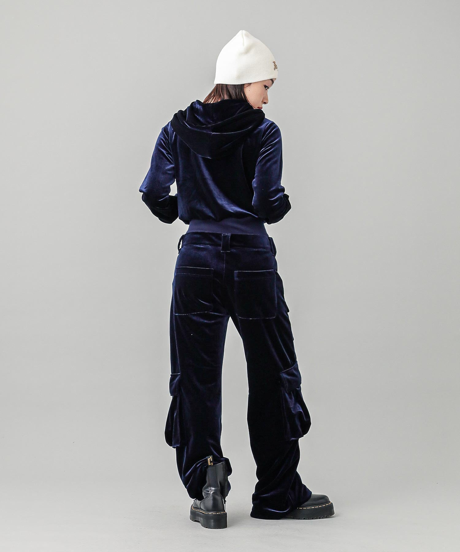 VELOUR ZIP UP HOODIE