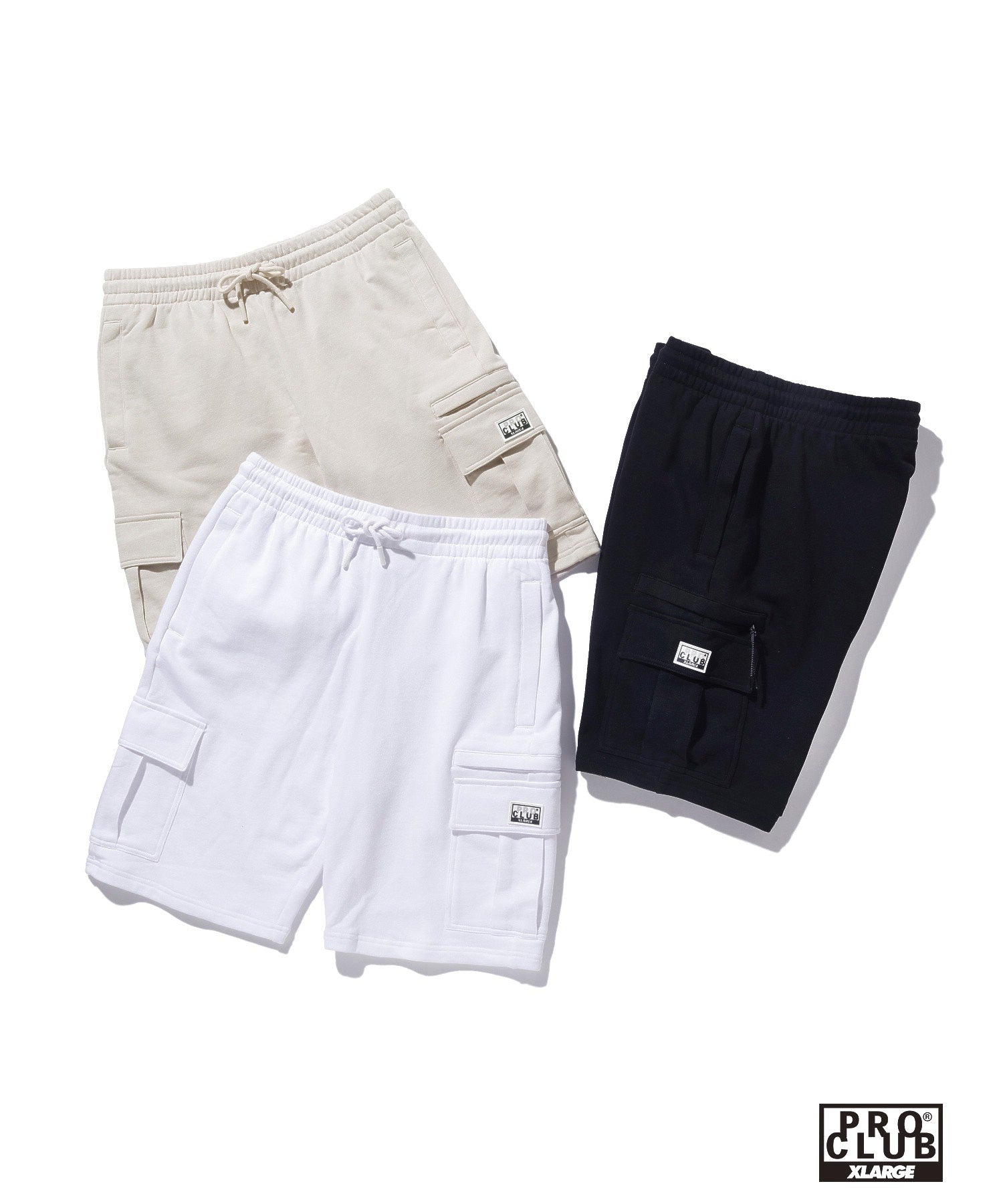 XLARGE×PROCLUB COMFORT FRENCH TERRY CARGO SHORTS