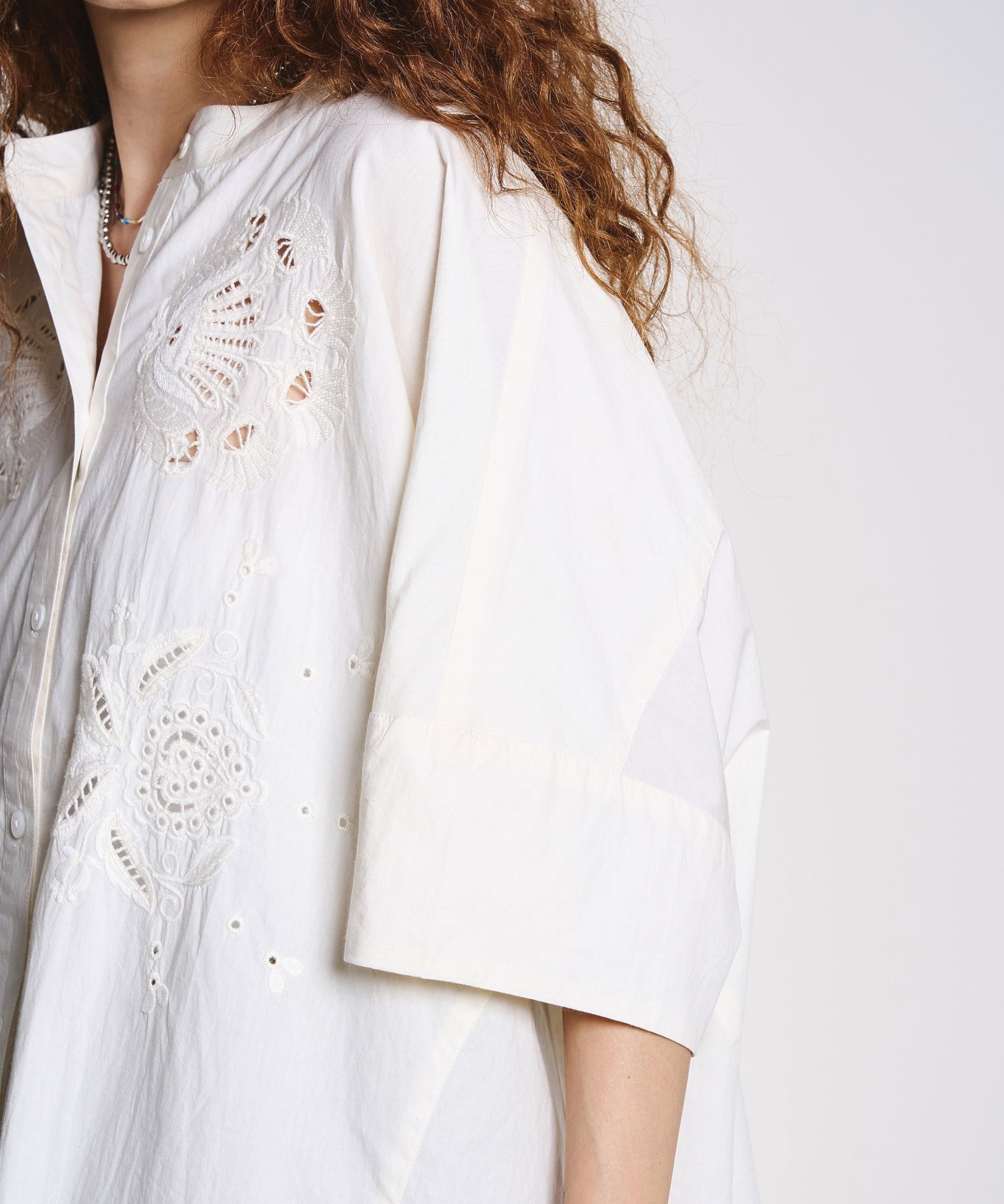 HLAADA for ROSEBUD/CUTWORK EMBROIDERY SHORT SLEEVE SHIRT