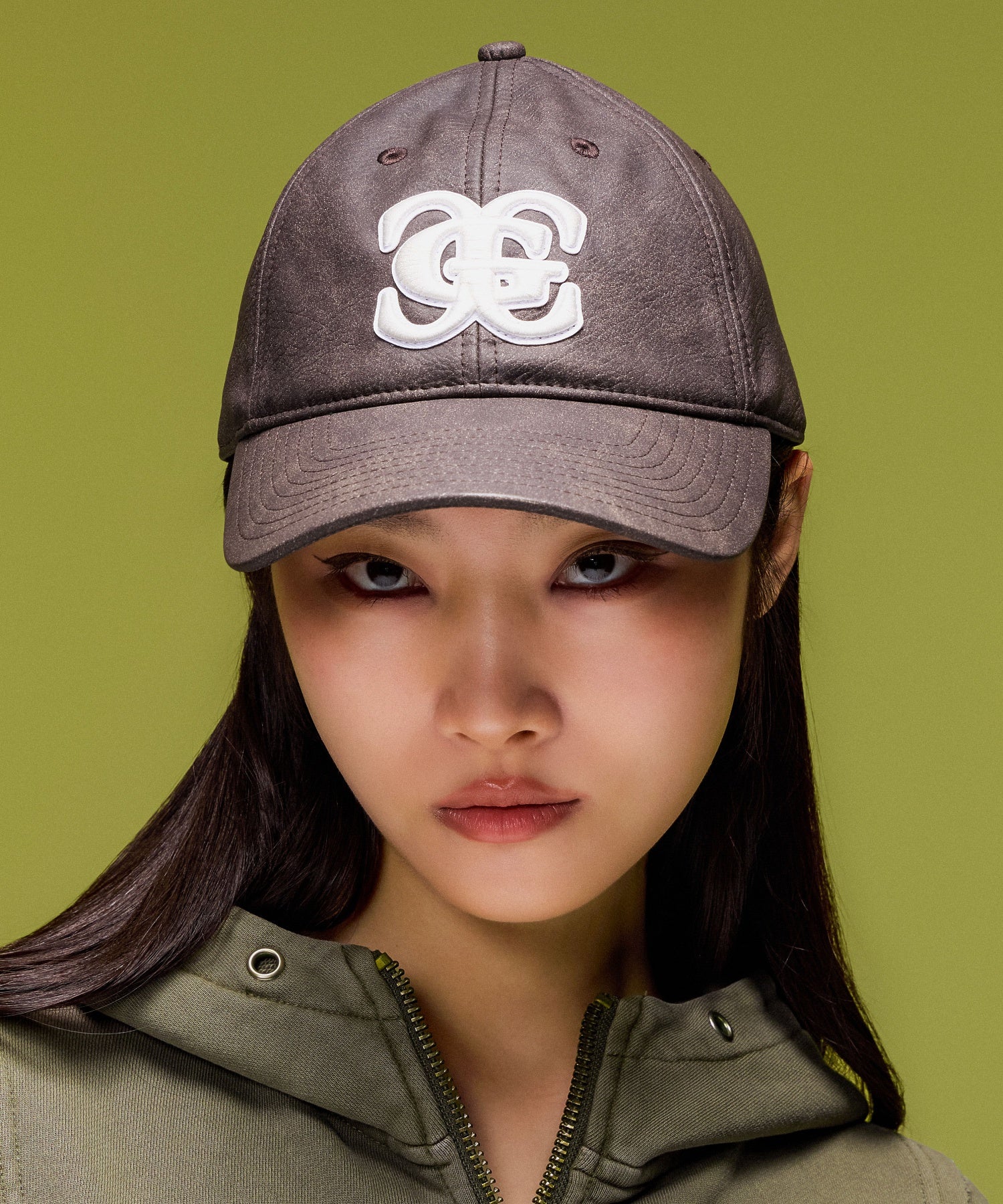 XG EMBLEM FADED FAUX LEATHER 6PANEL CAP