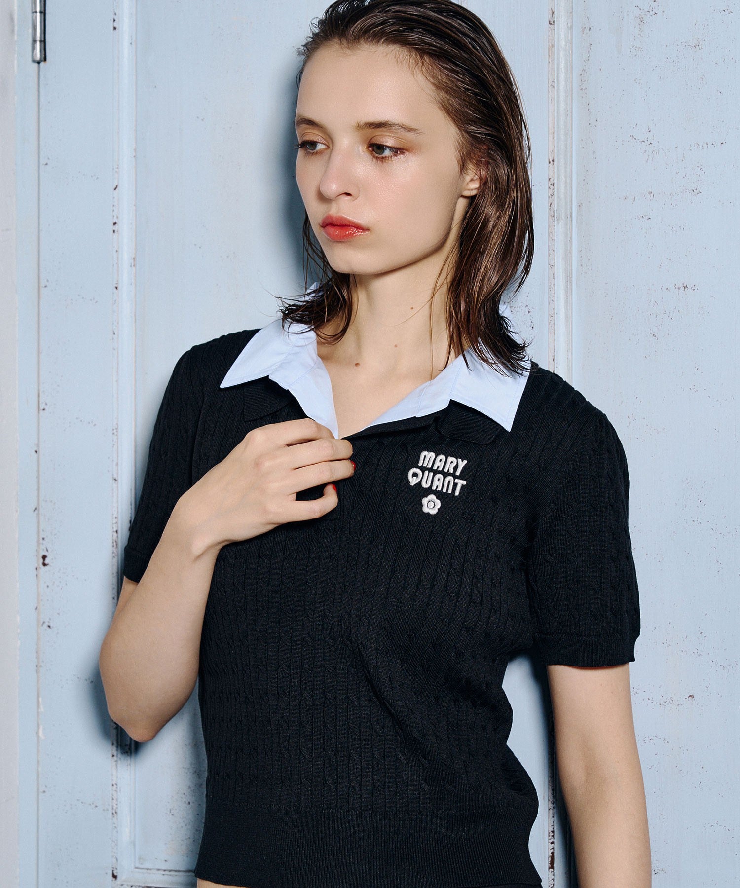 【ROSE BUD別注】MARY QUANT/LAYERED POLO KNIT