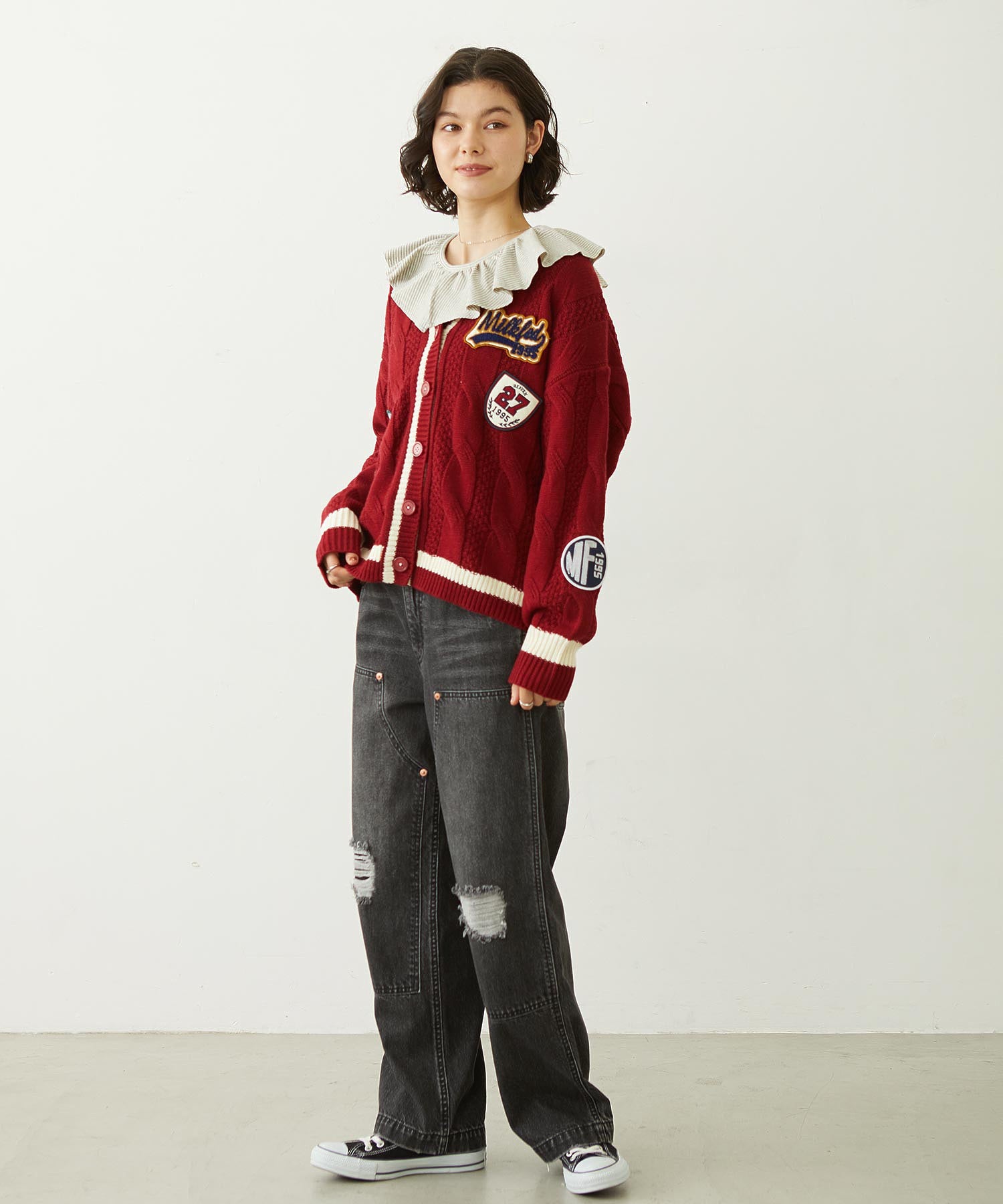 CRICKET KNIT PATCH CARDIGAN