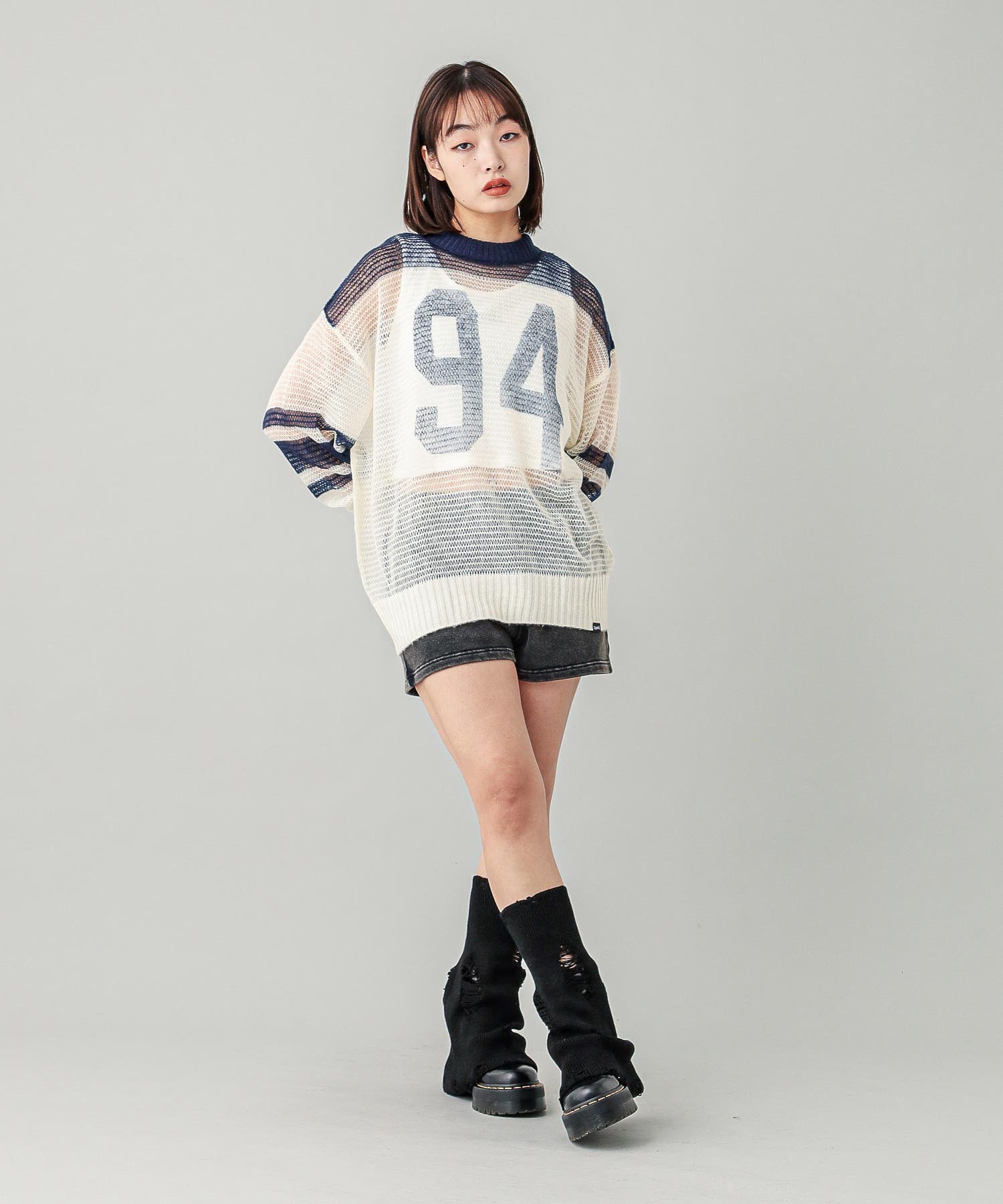 NUMBERING KNIT TOP