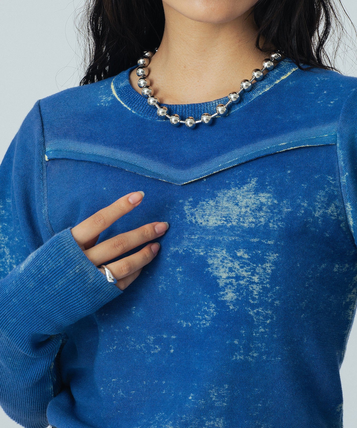 mici/VOLUME SLEEVE KNIT TOP