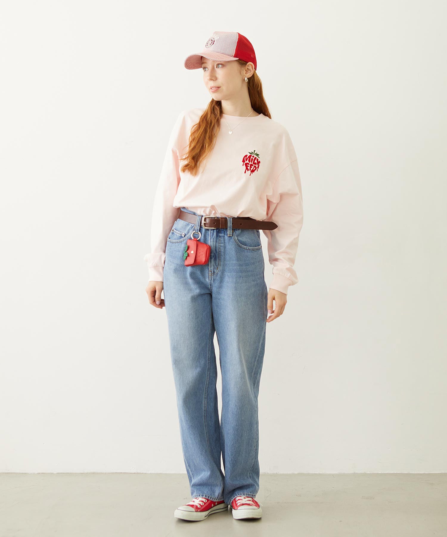 MILKFED. EMBROIDERED DENIM PANTS