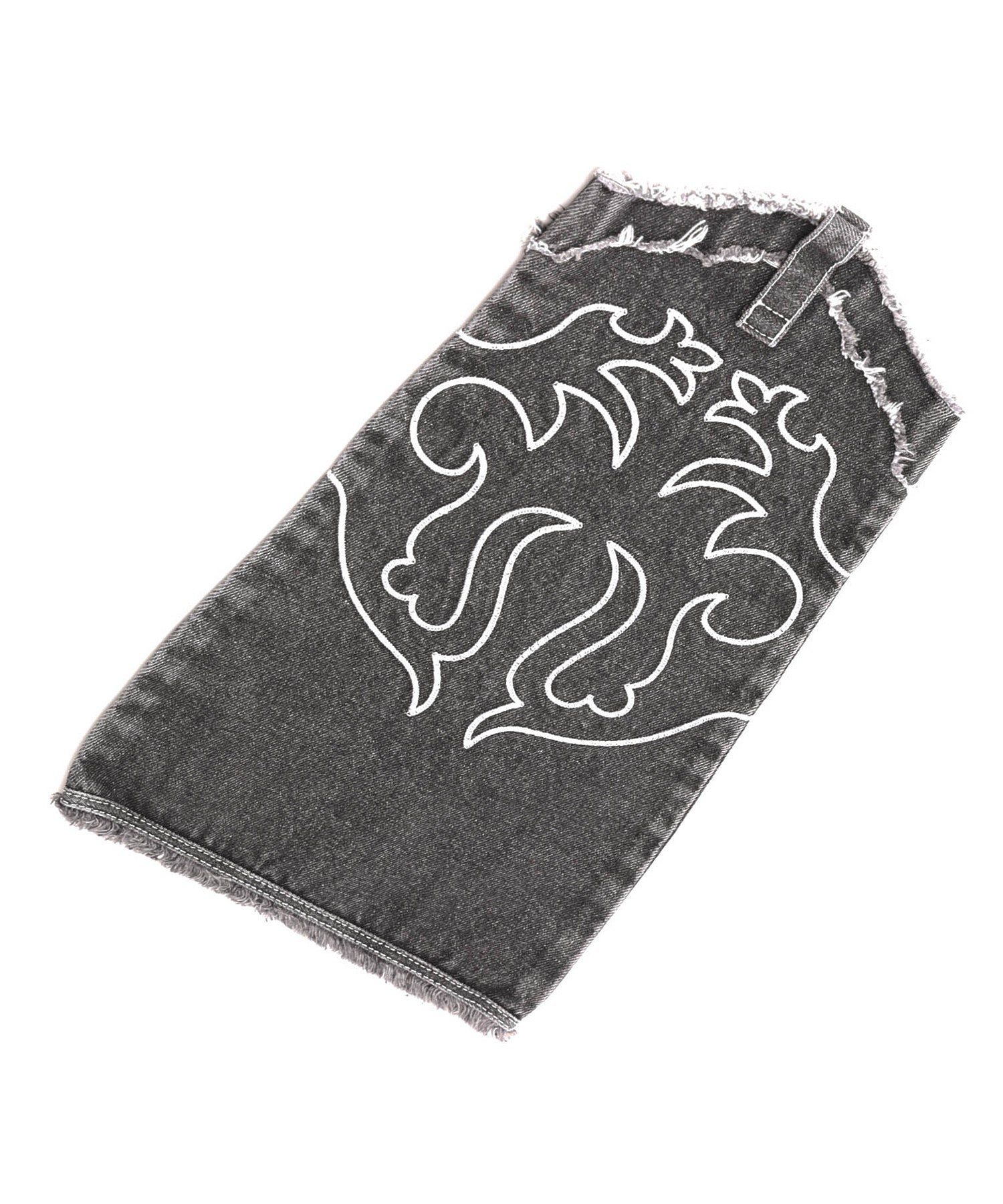 EMBROIDERED DENIM LEG WARMER