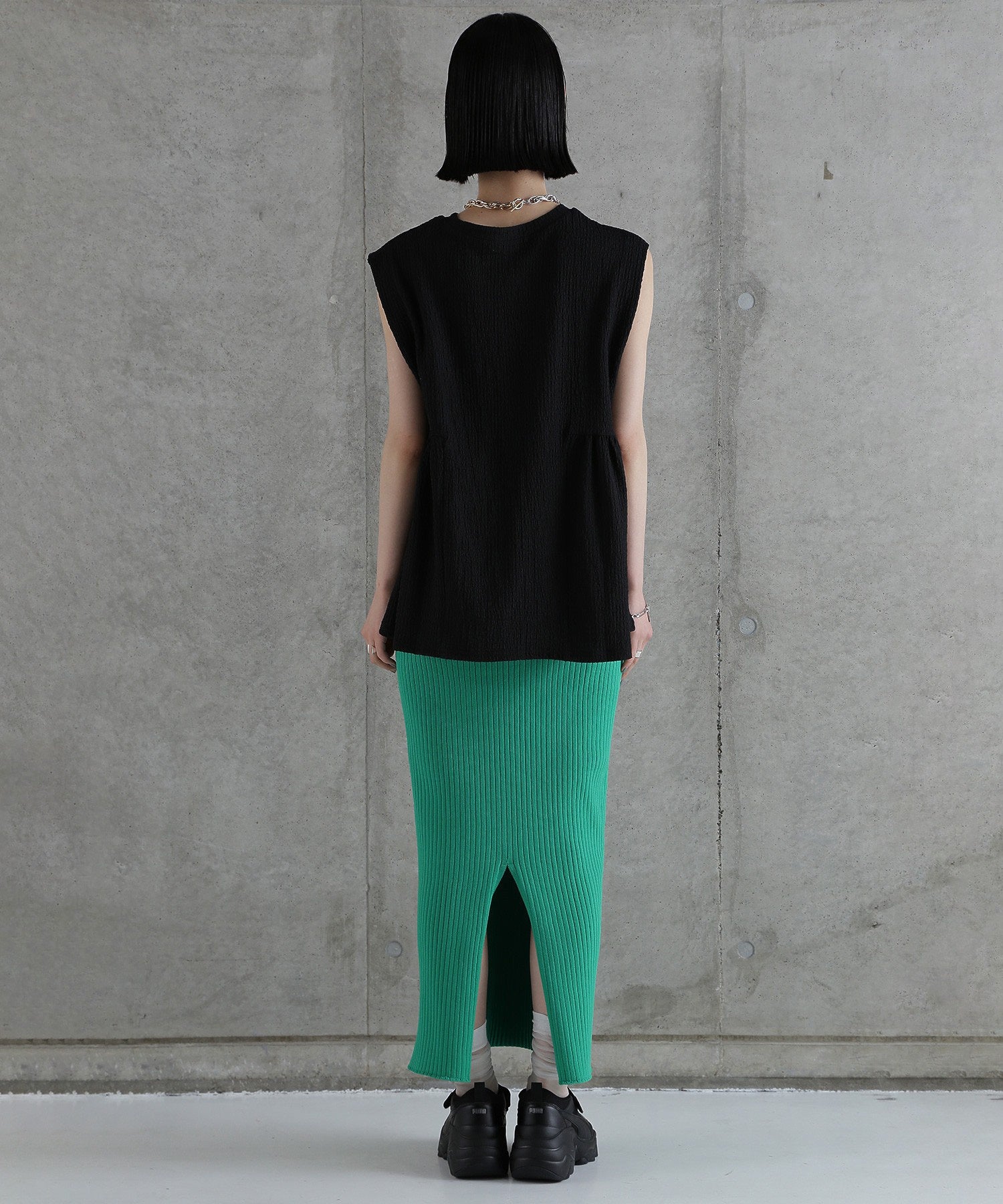 リブニットスカート