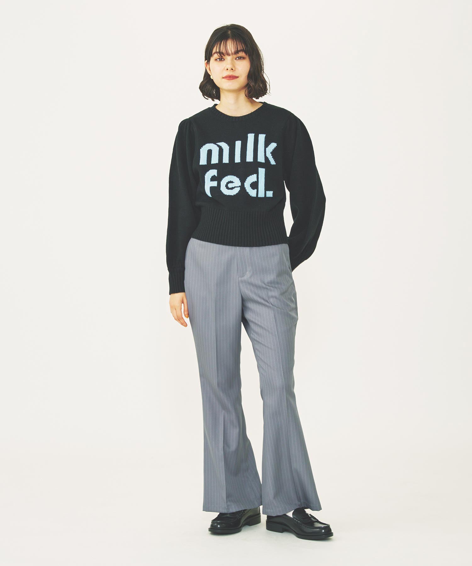 MILKFED LOGO KNIT TOP