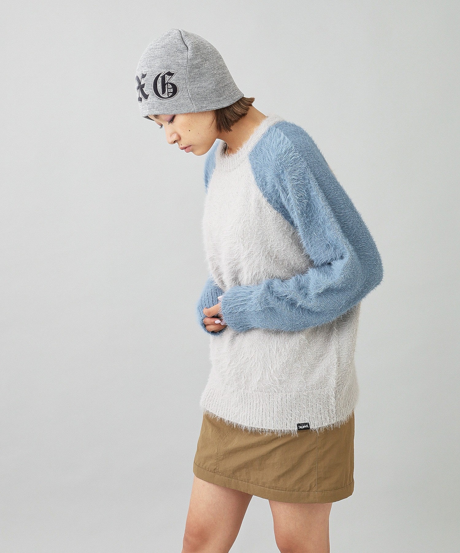 SHAGGY KNIT RAGLAN SLEEVE TOP