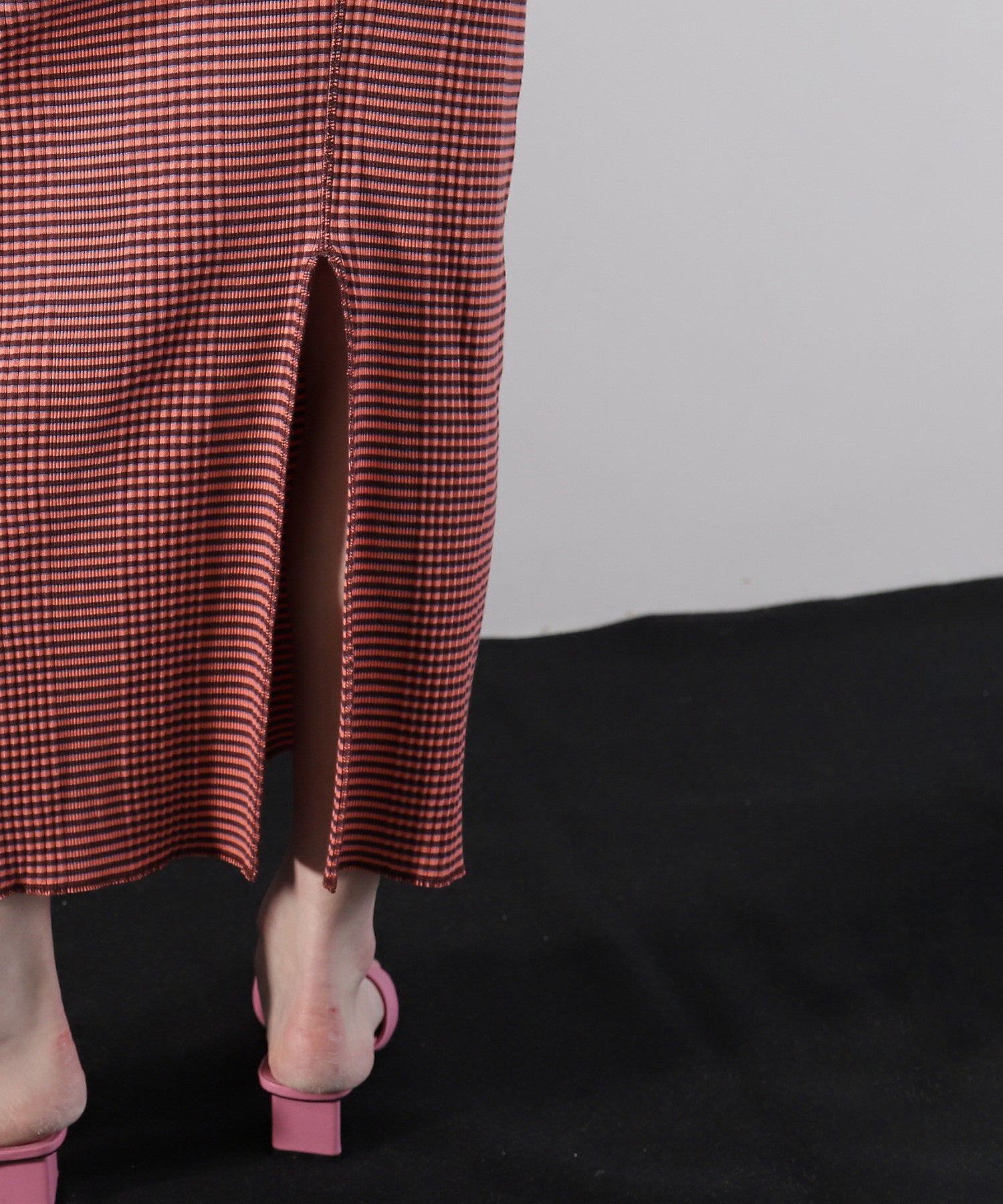 CREOLME/マルチボーダーシャーリングタイトスカート