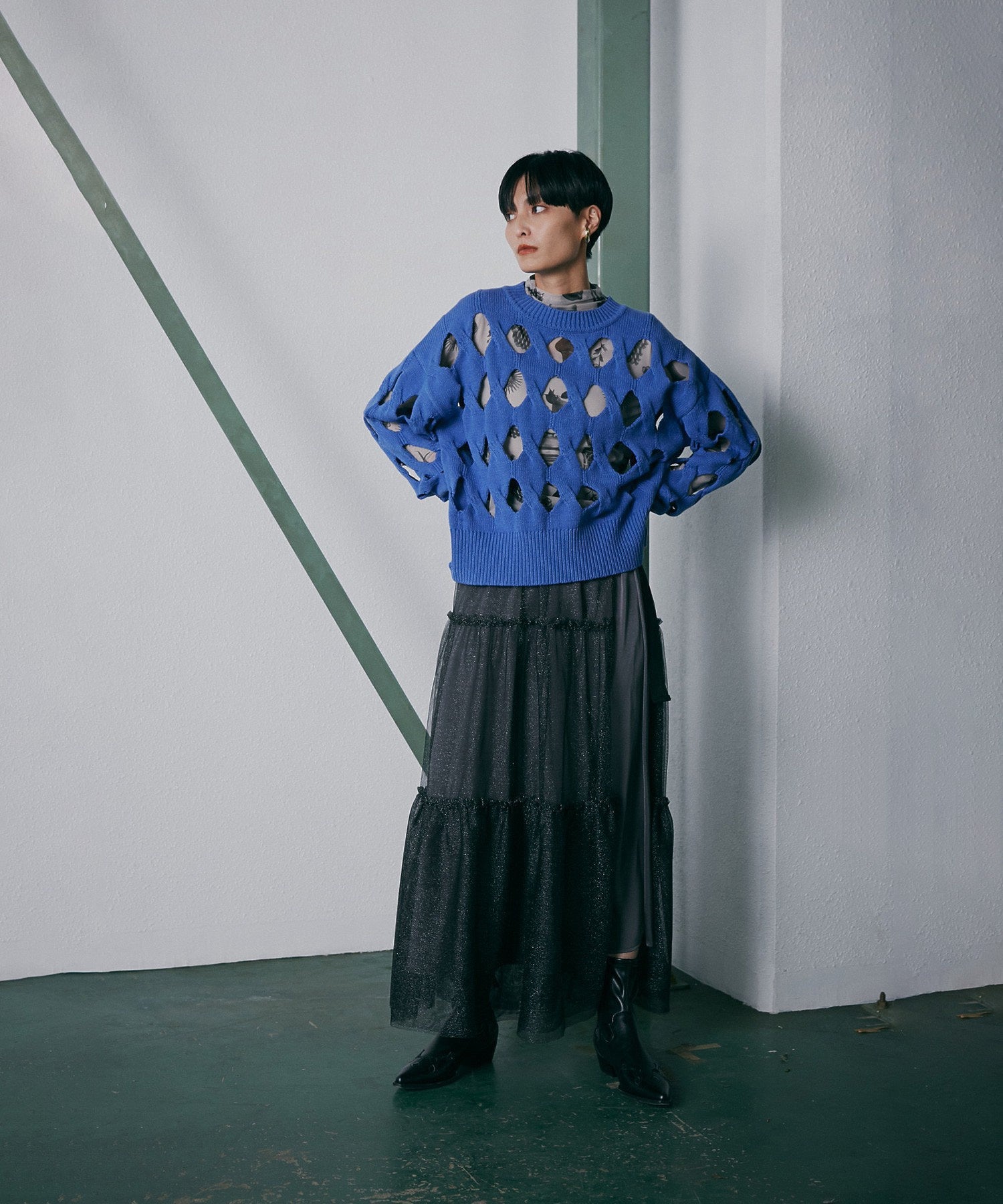 チュールレイヤードスカート